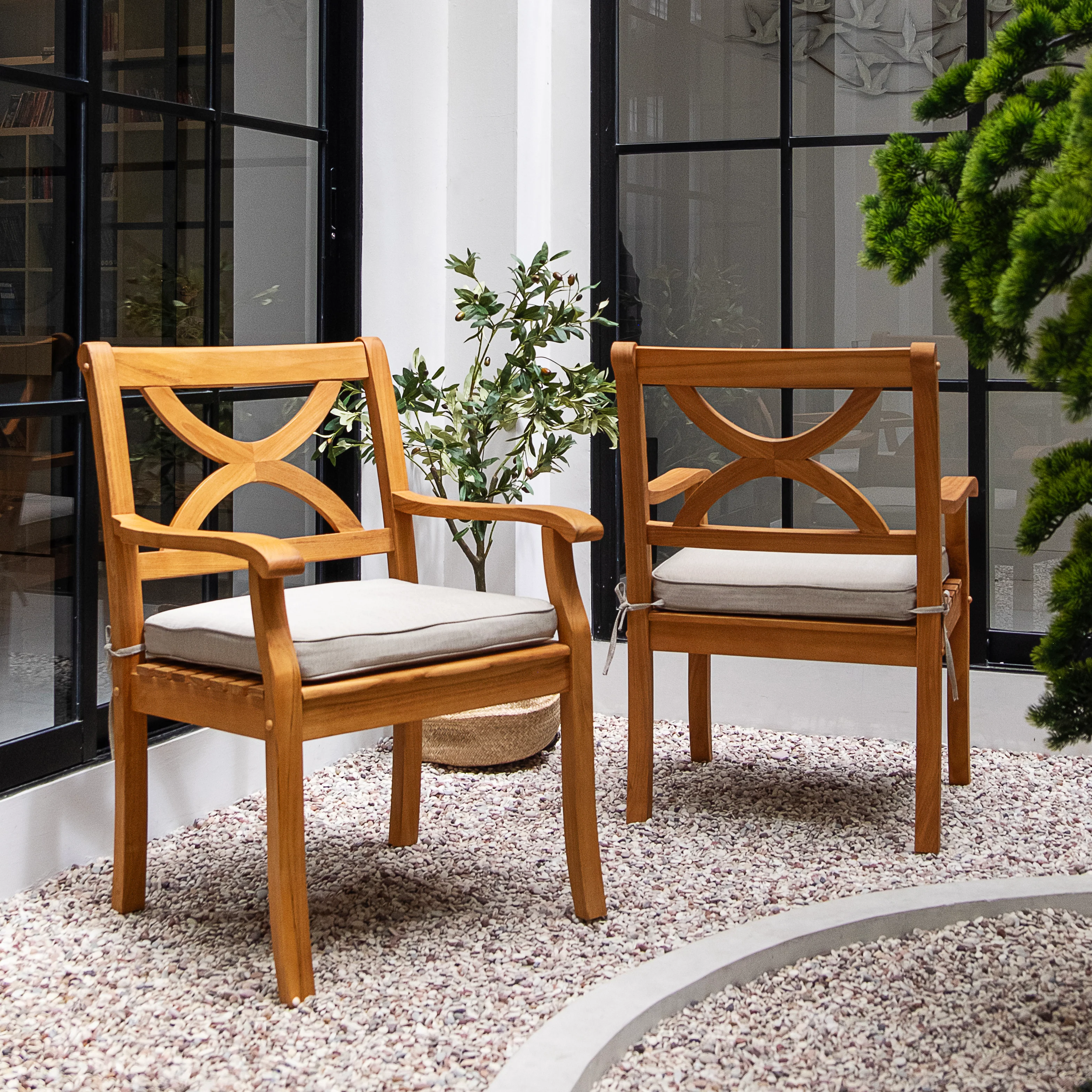 Abbington 4 Piece Teak Wood Outdoor Dining Set with Backless Bench - Image 4