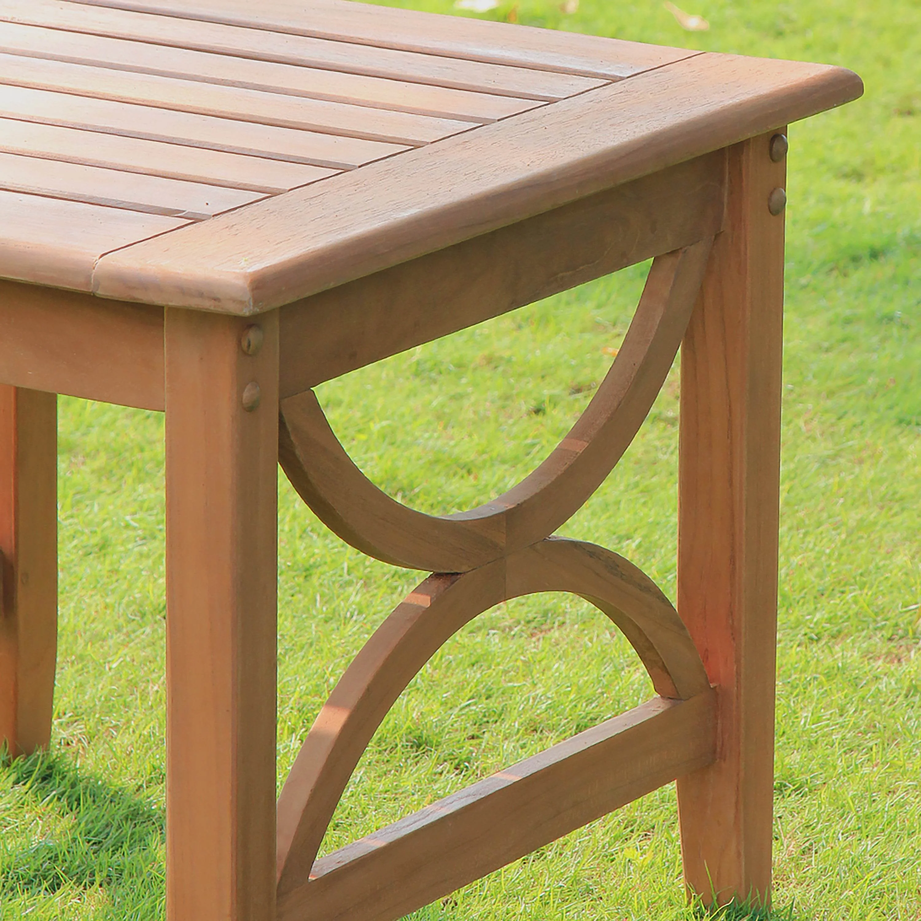 Abbington 5 Pieces Teak Wood Patio Conversation Set with Beige Cushion - Image 12