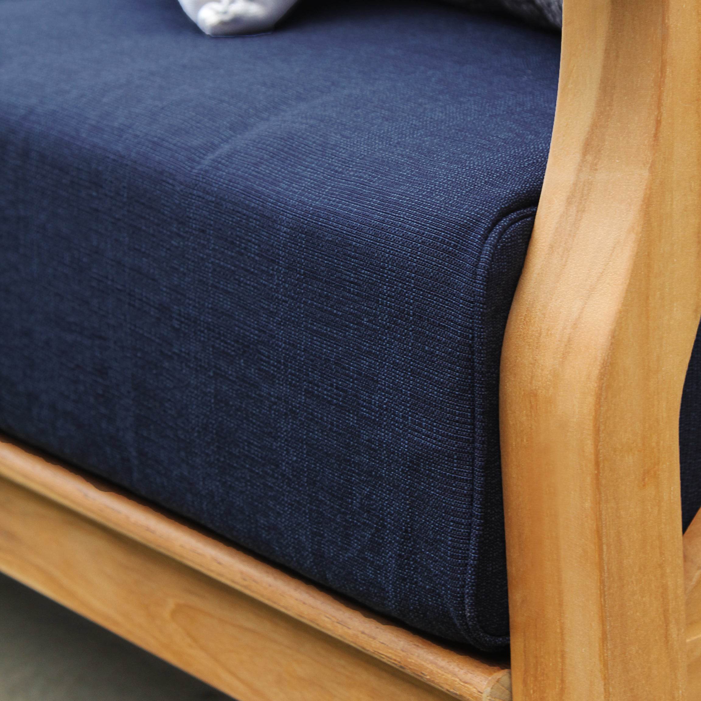 Abbington 5 Pieces Teak Wood Patio Conversation Set with Navy Cushion - Image 9