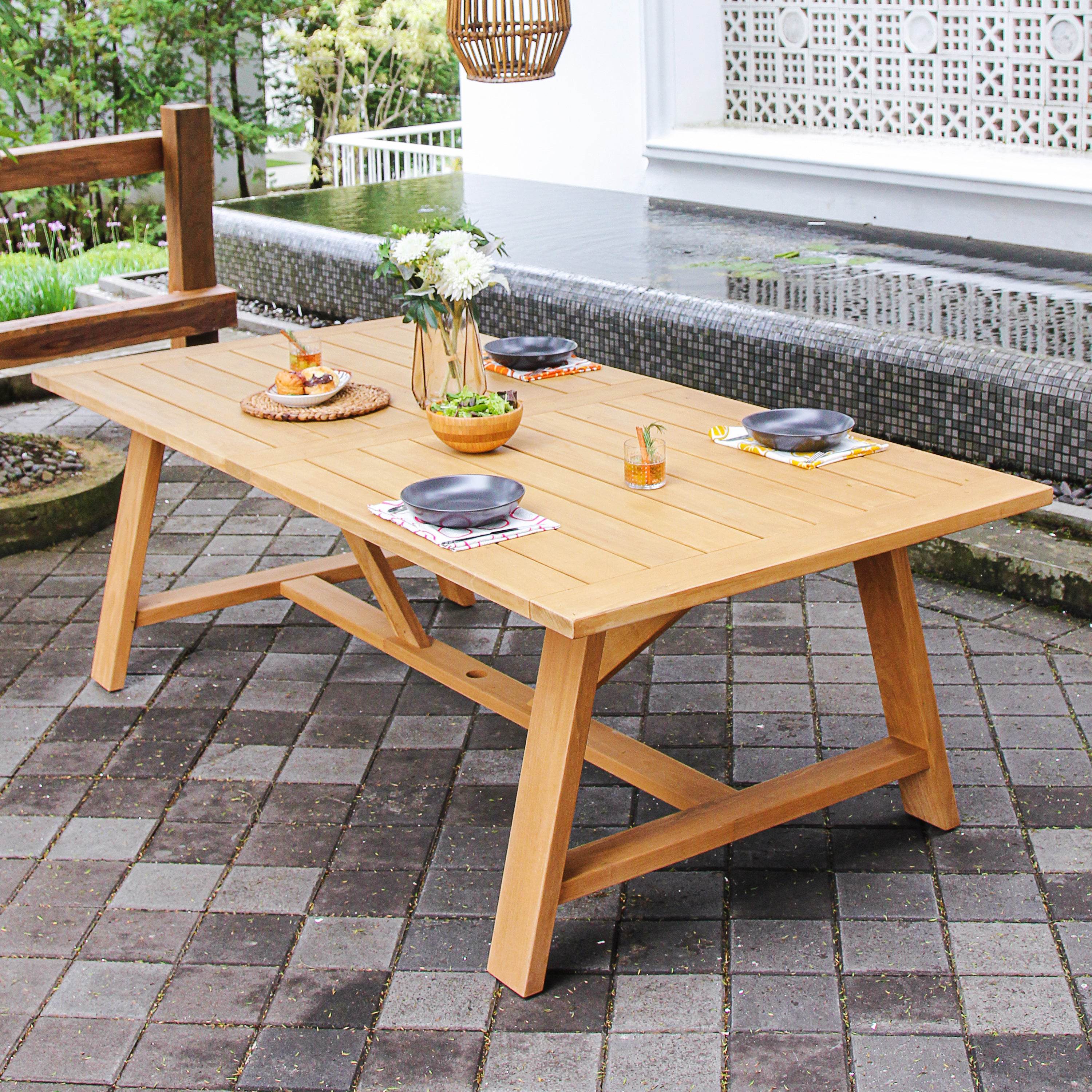 Abbington 7 Pieces Teak Wood Outdoor Dining Set - Image 11