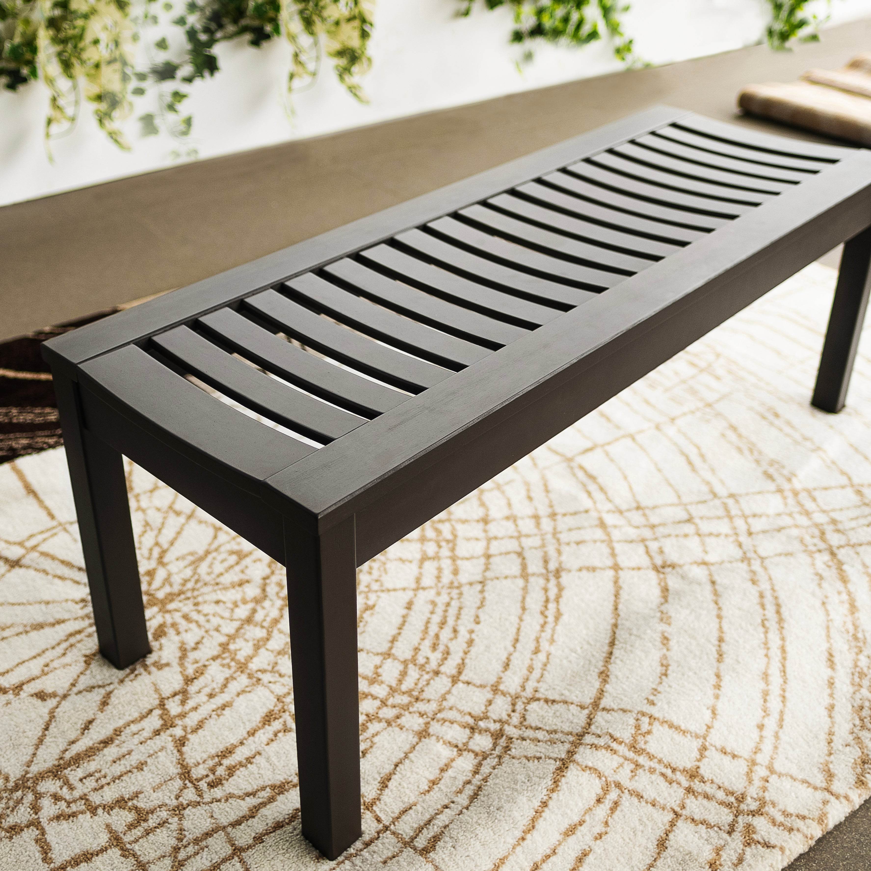 Abbington Mahogany Wood Outdoor Backless Bench - Image 3