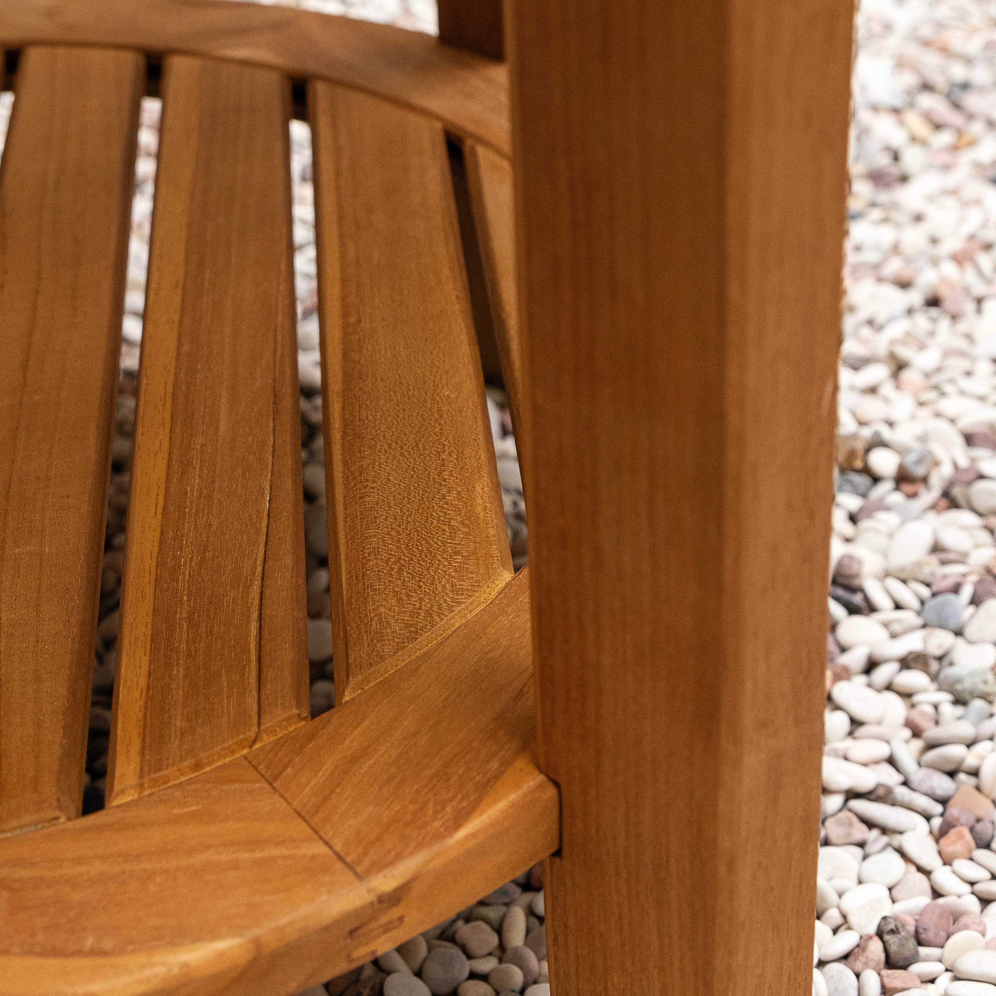 Abbington Teak Wood 3 Piece Outdoor Bistro Set with Beige Seatpad - Image 12