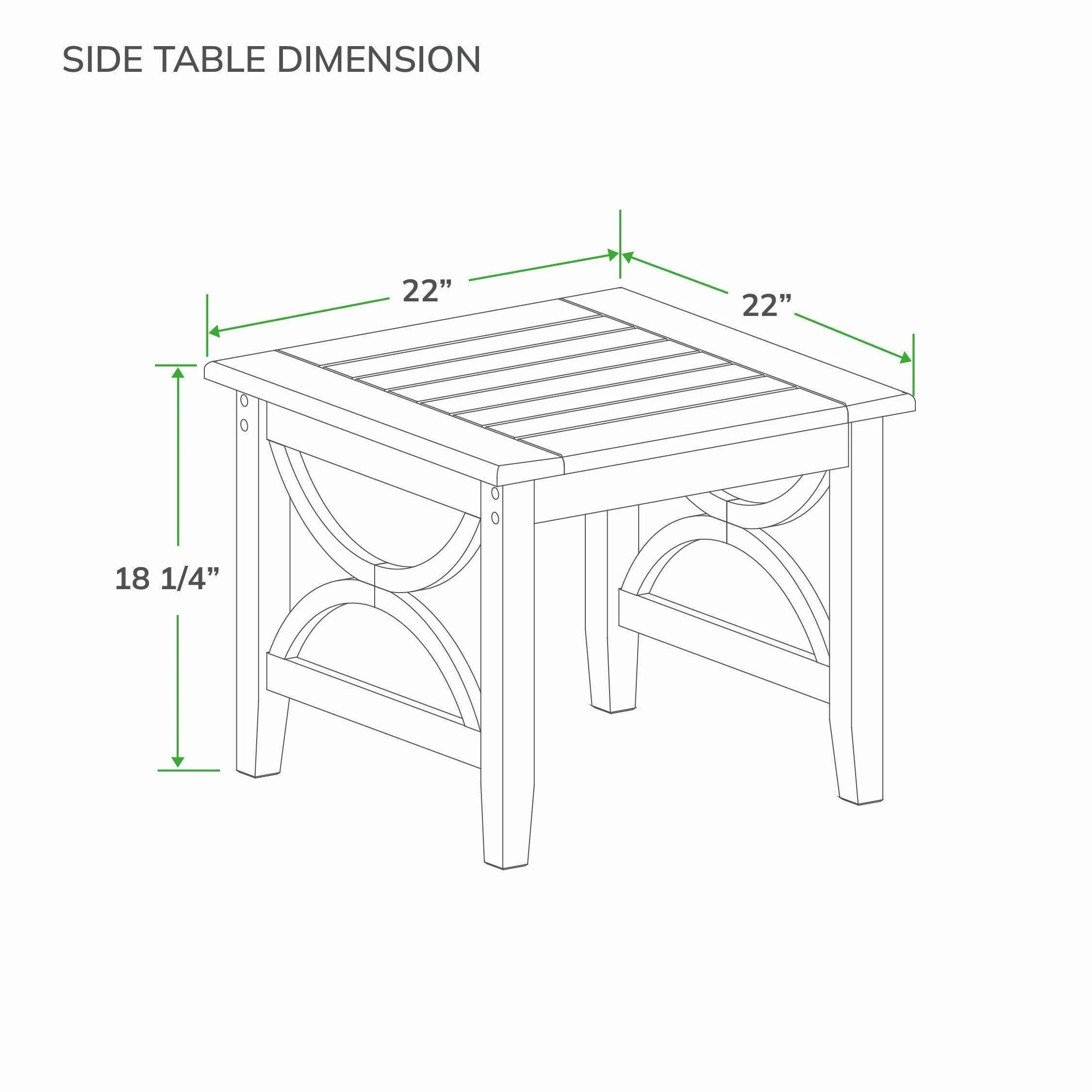 Abbington Teak Wood 3 Pieces Patio Conversation Set with Beige Cushion - Image 13