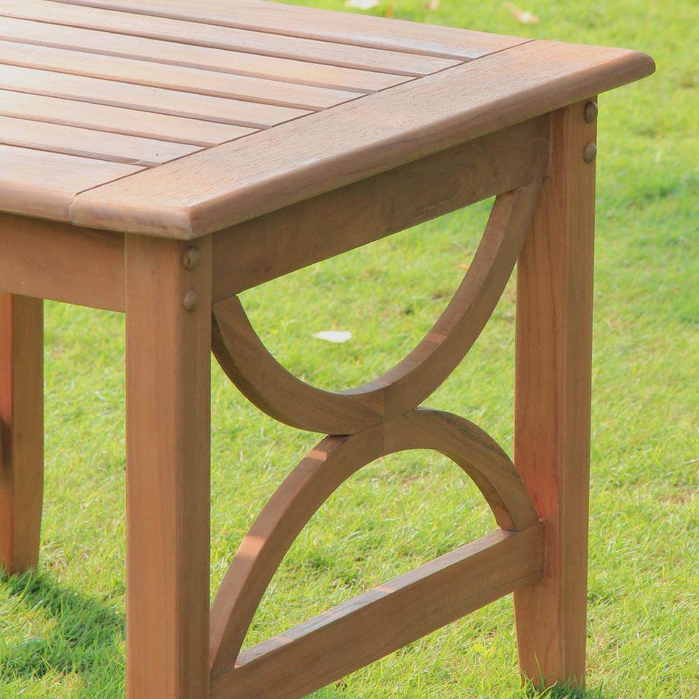 Abbington Teak Wood 3 Pieces Patio Conversation Set with Navy Cushion - Image 12