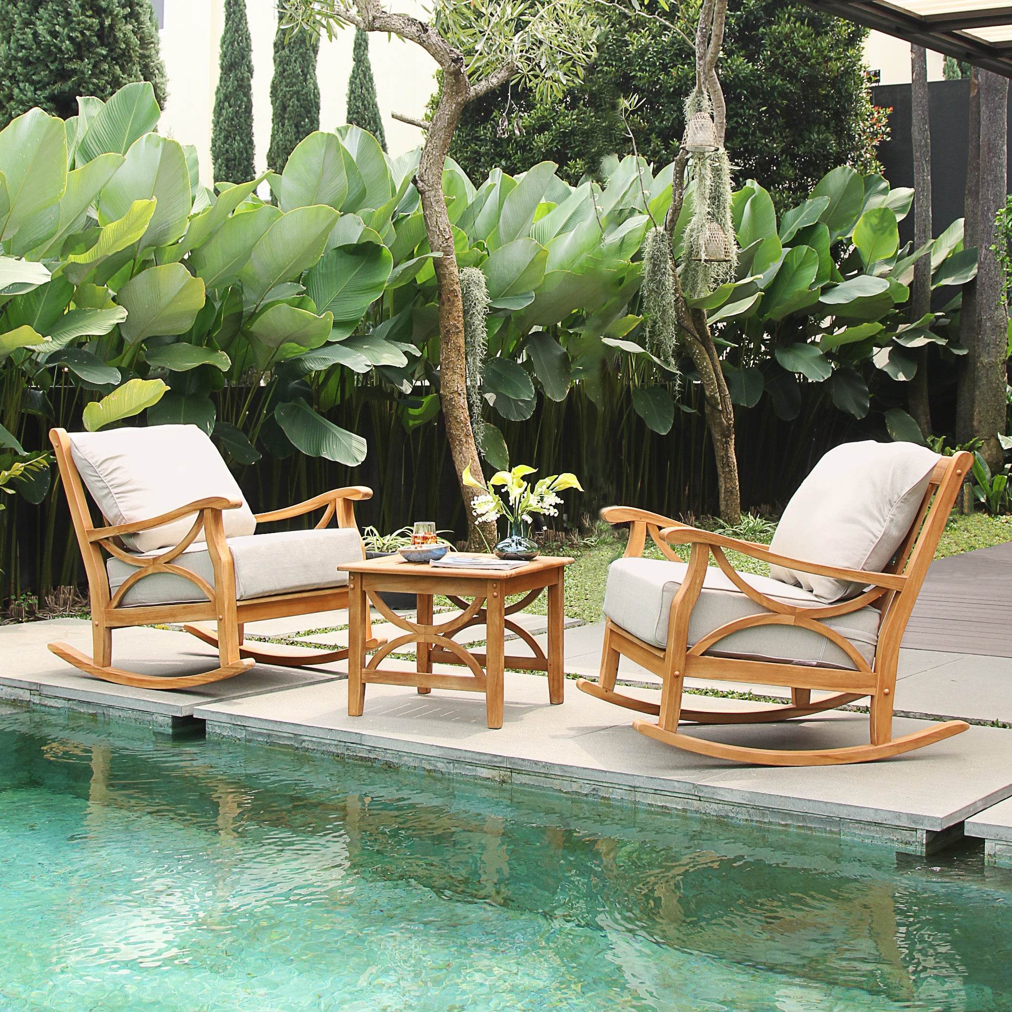 Abbington Teak Wood Outdoor Side Table - Image 6
