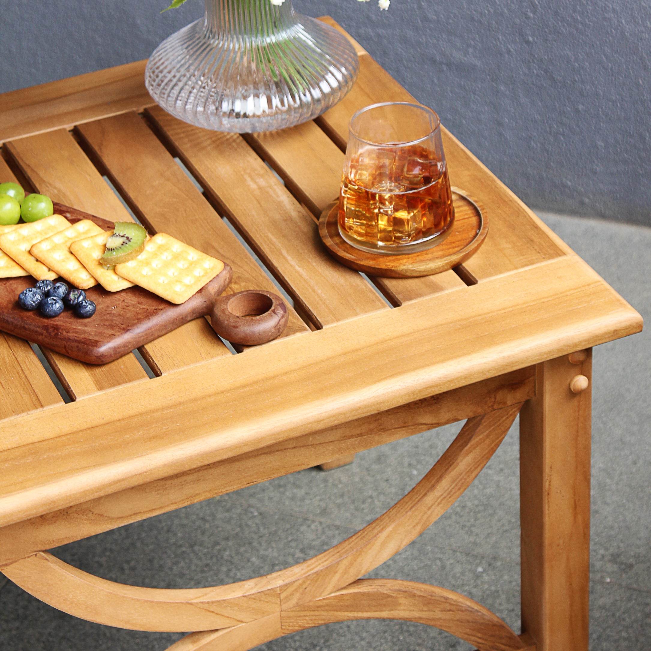 Abbington Teak Wood Outdoor Side Table - Image 8