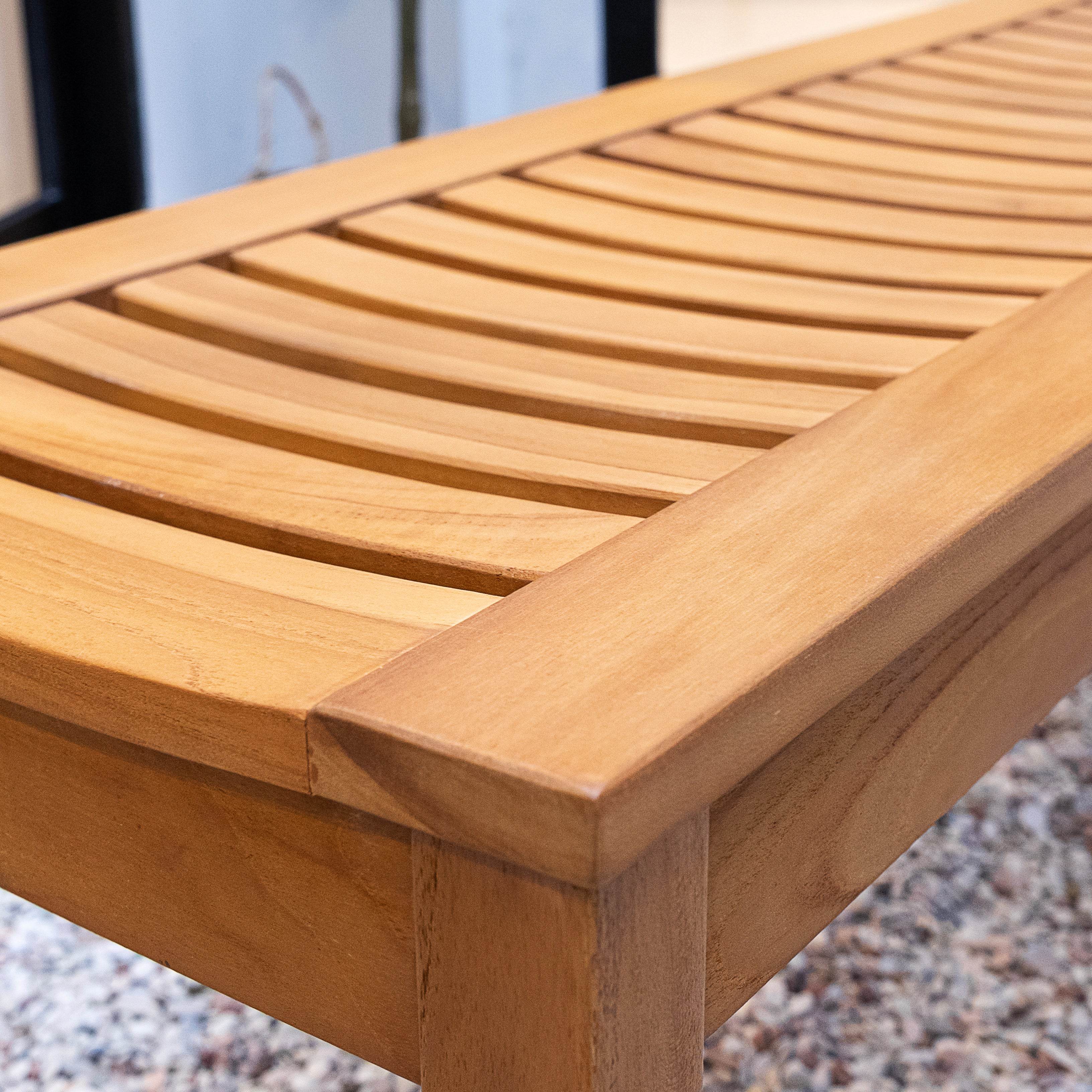 Abbington Teak Wood 4 Pieces Outdoor Dining Set with Backless Bench - Image 10