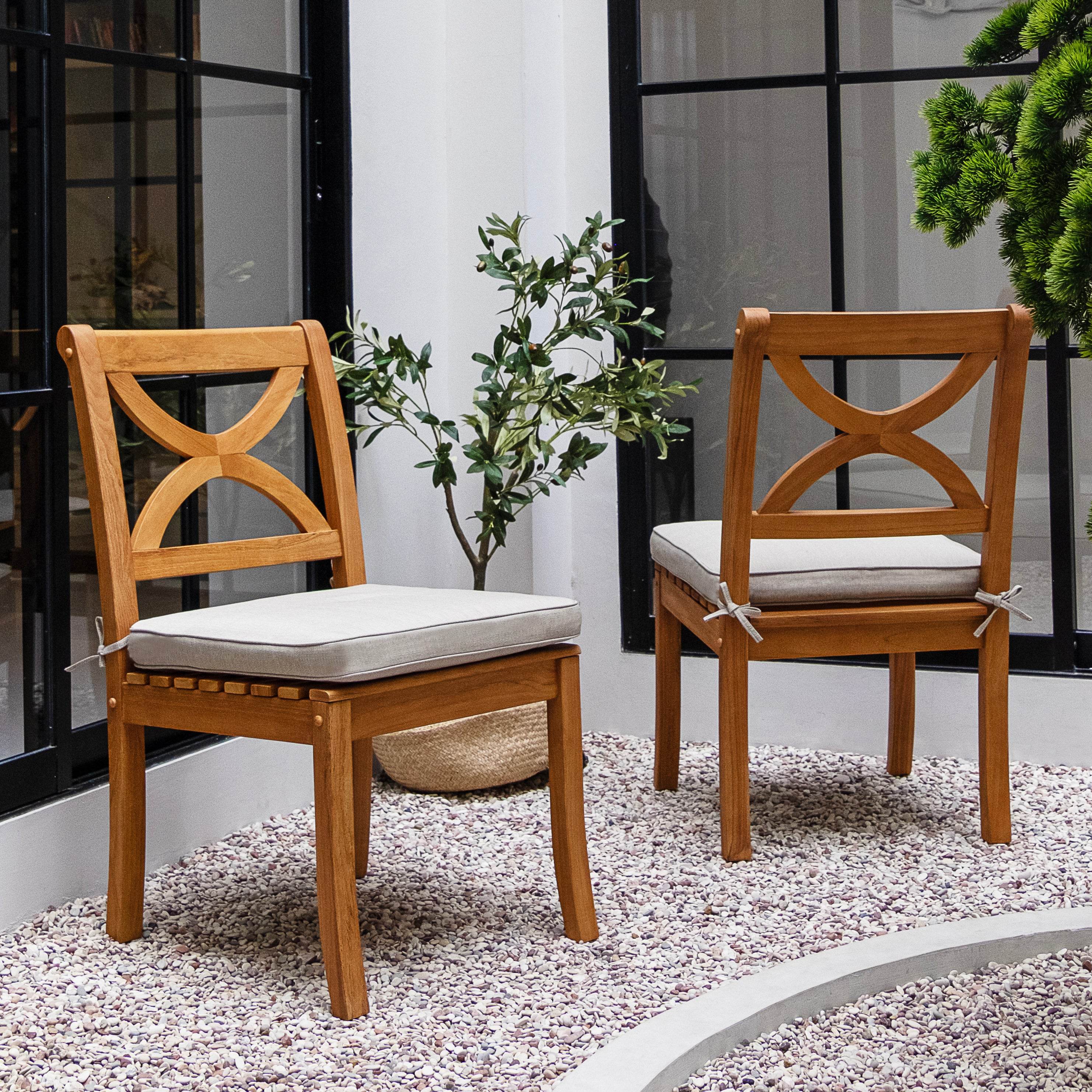 Abbington Teak Wood 4 Pieces Outdoor Dining Set with Backless Bench - Image 3
