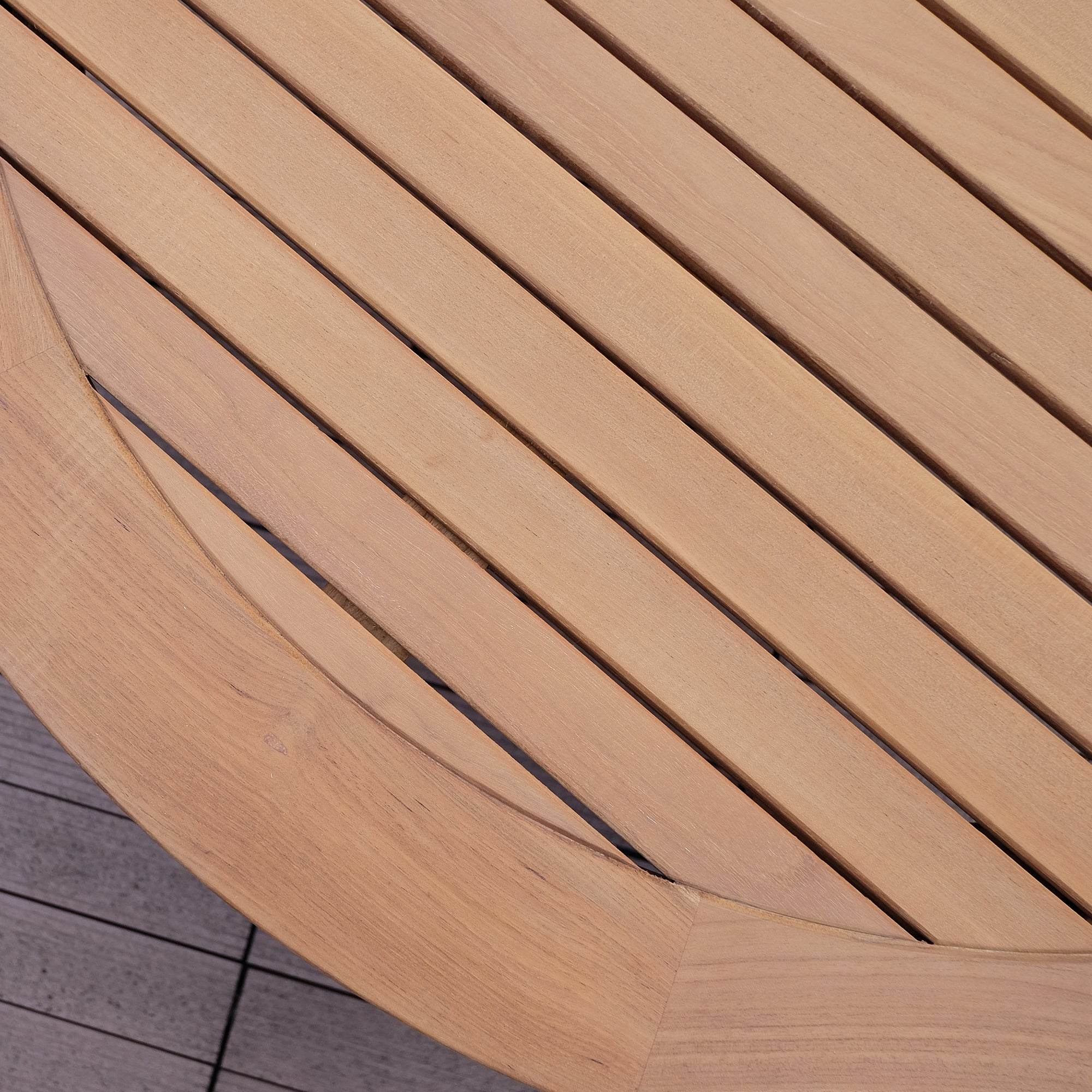 Abbington Teak Wood 5 Piece Outdoor Seating Set with Navy Cushion - Image 10