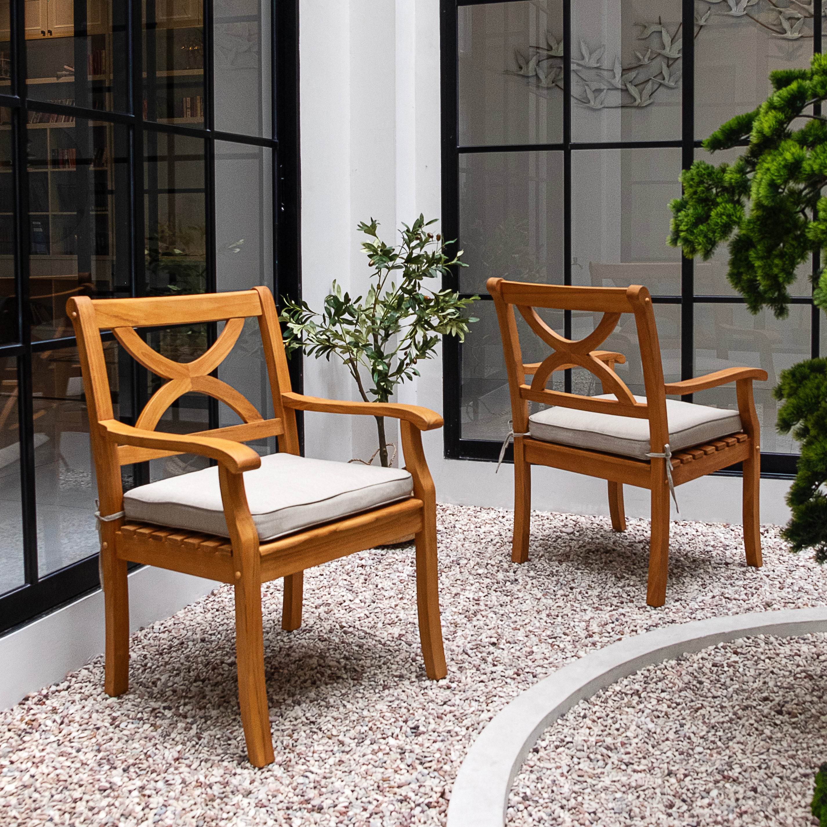 Abbington Teak Wood 7 Piece Outdoor Dining Set - Image 3