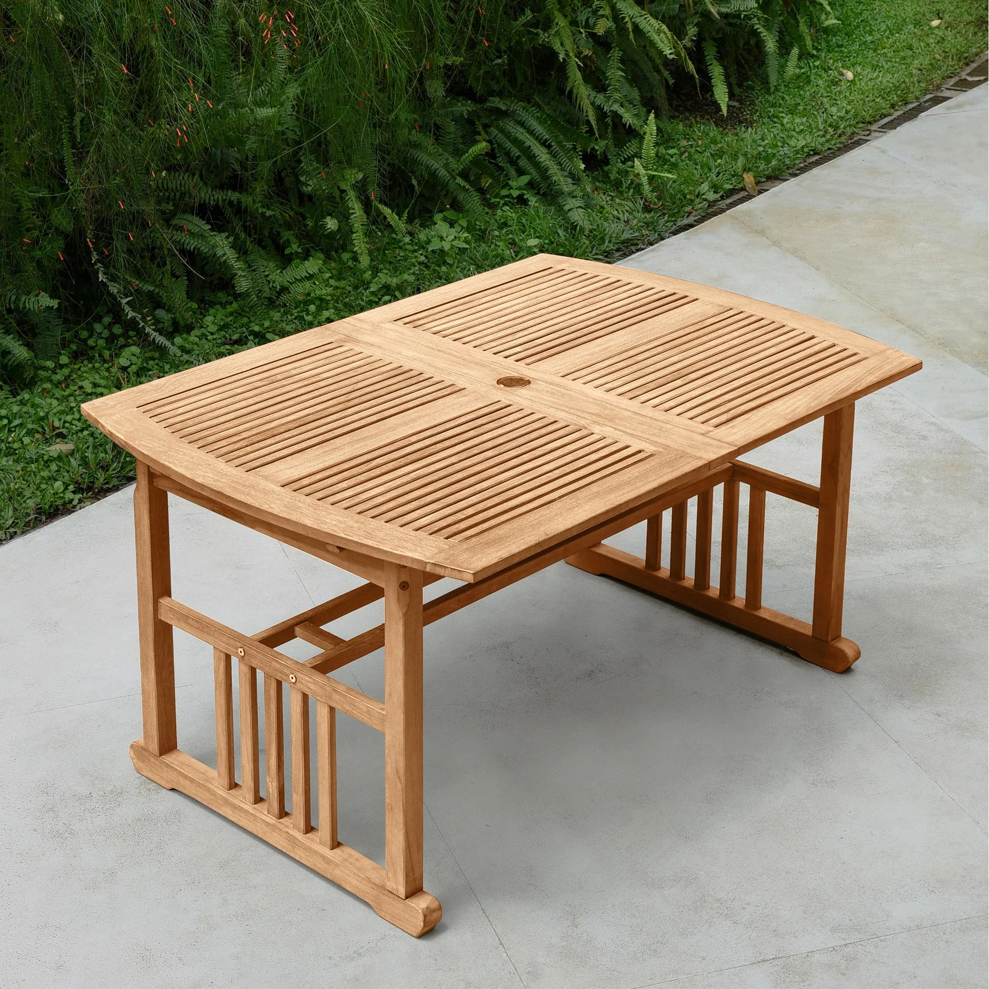 Abbington Teak Wood 7 Pieces Outdoor Dining Set with Beige Seatpad - Image 13