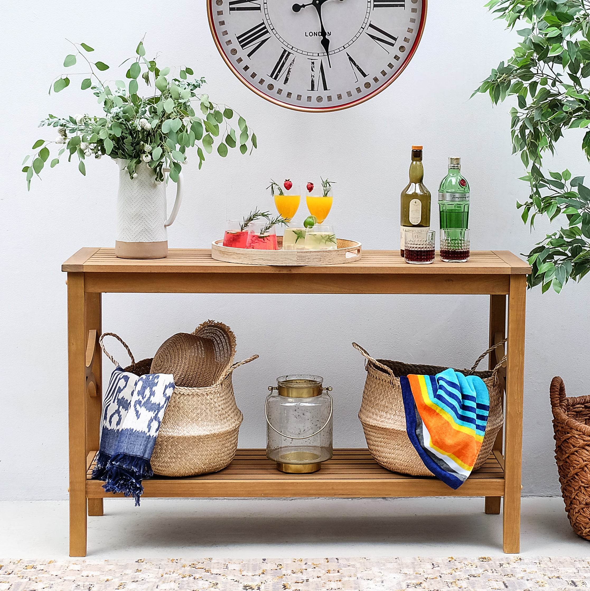 Abbington Teak Wood Outdoor Console Table - Image 3