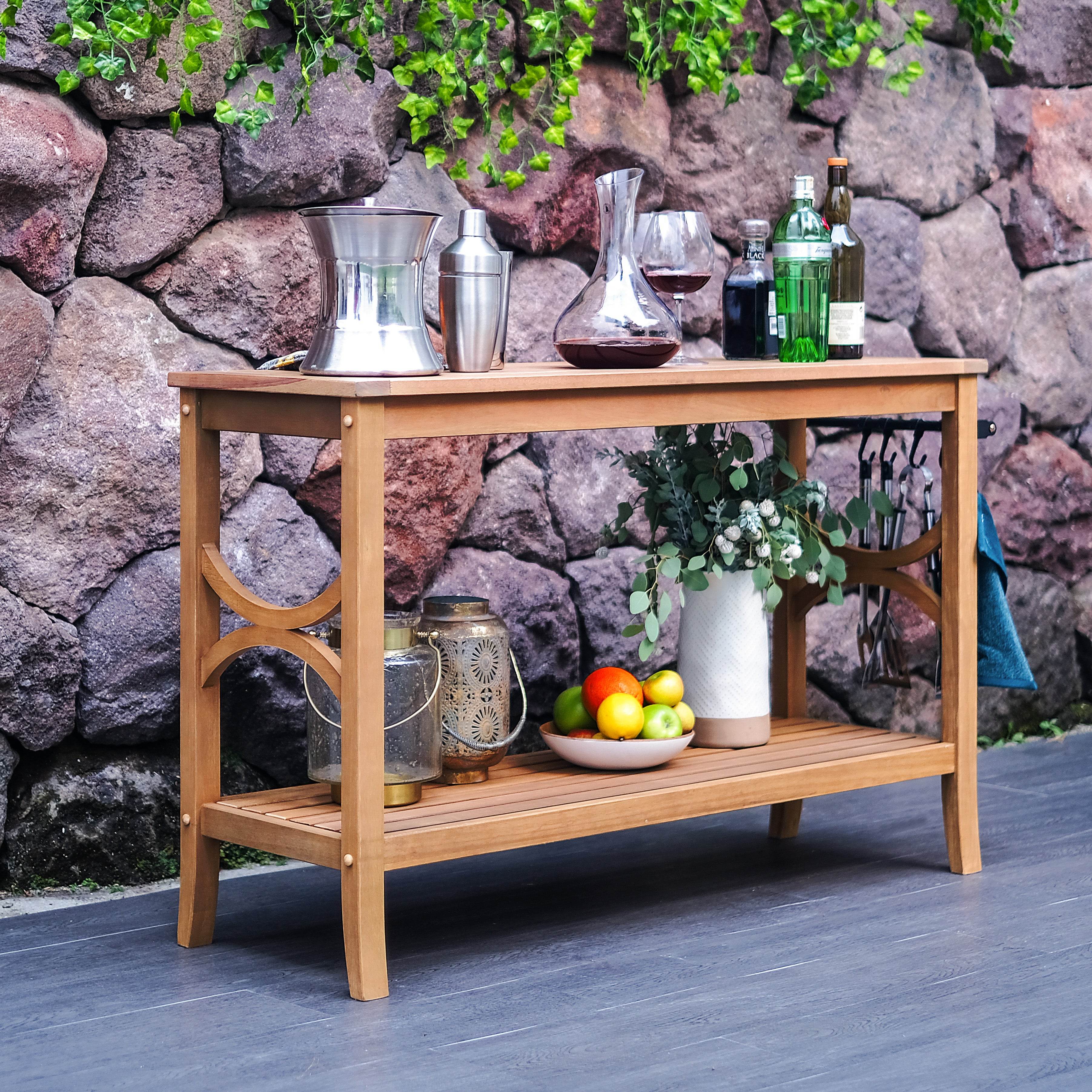 Abbington Teak Wood Outdoor Console Table - Image 4