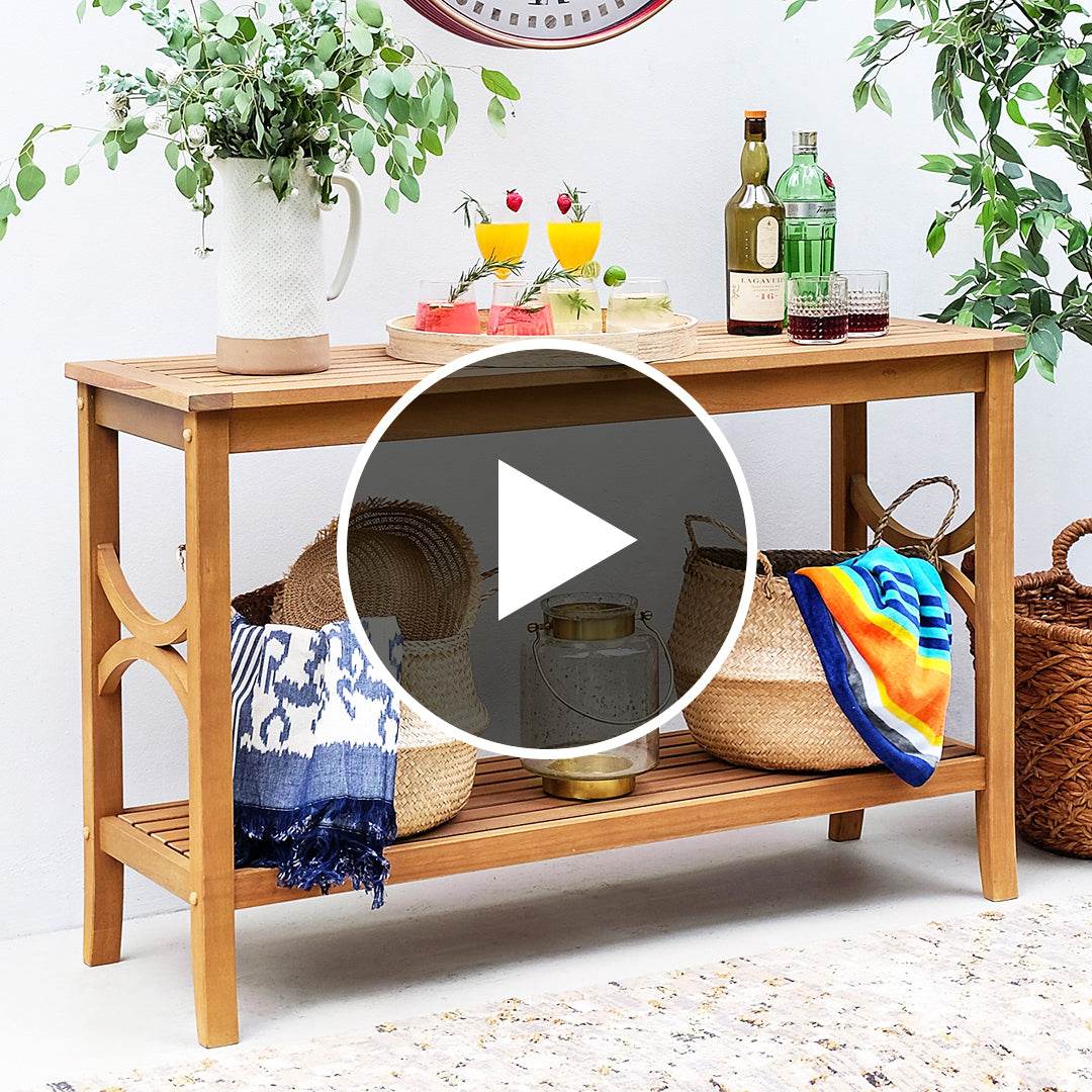 Abbington Teak Wood Outdoor Console Table - Image 5