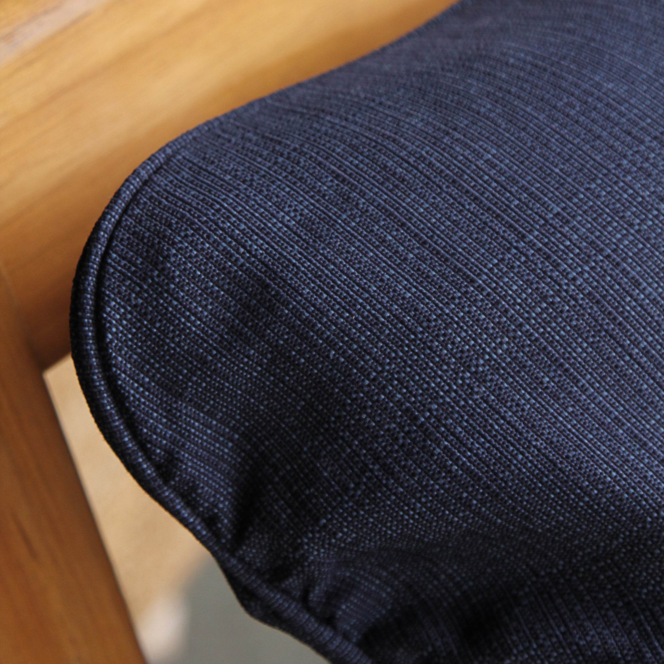 Abbington Teak Wood Outdoor Lounge Chair with Navy Cushion - Image 11