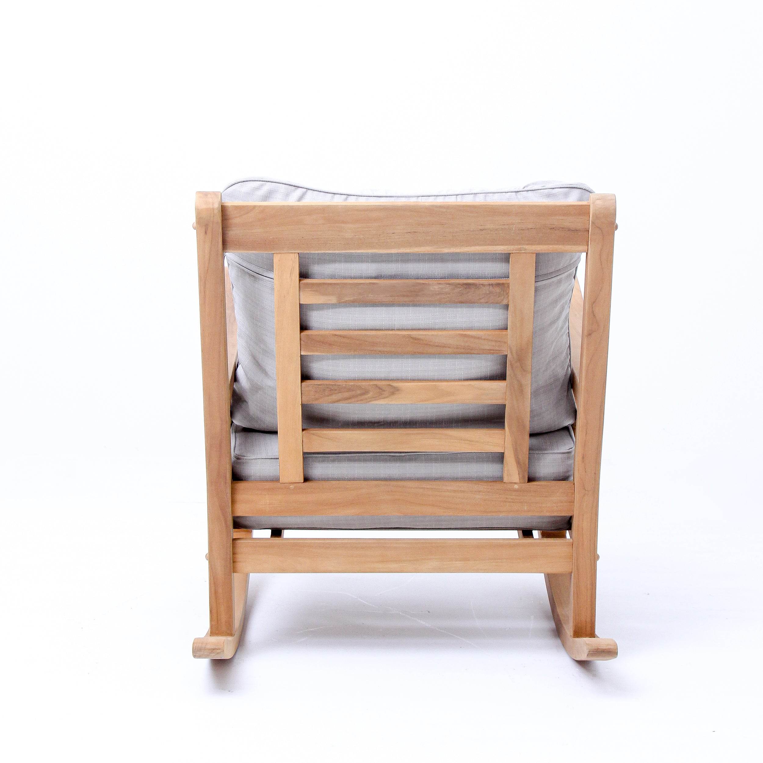 Abbington Teak Wood Outdoor Rocking Chair with Beige Cushion - Image 37