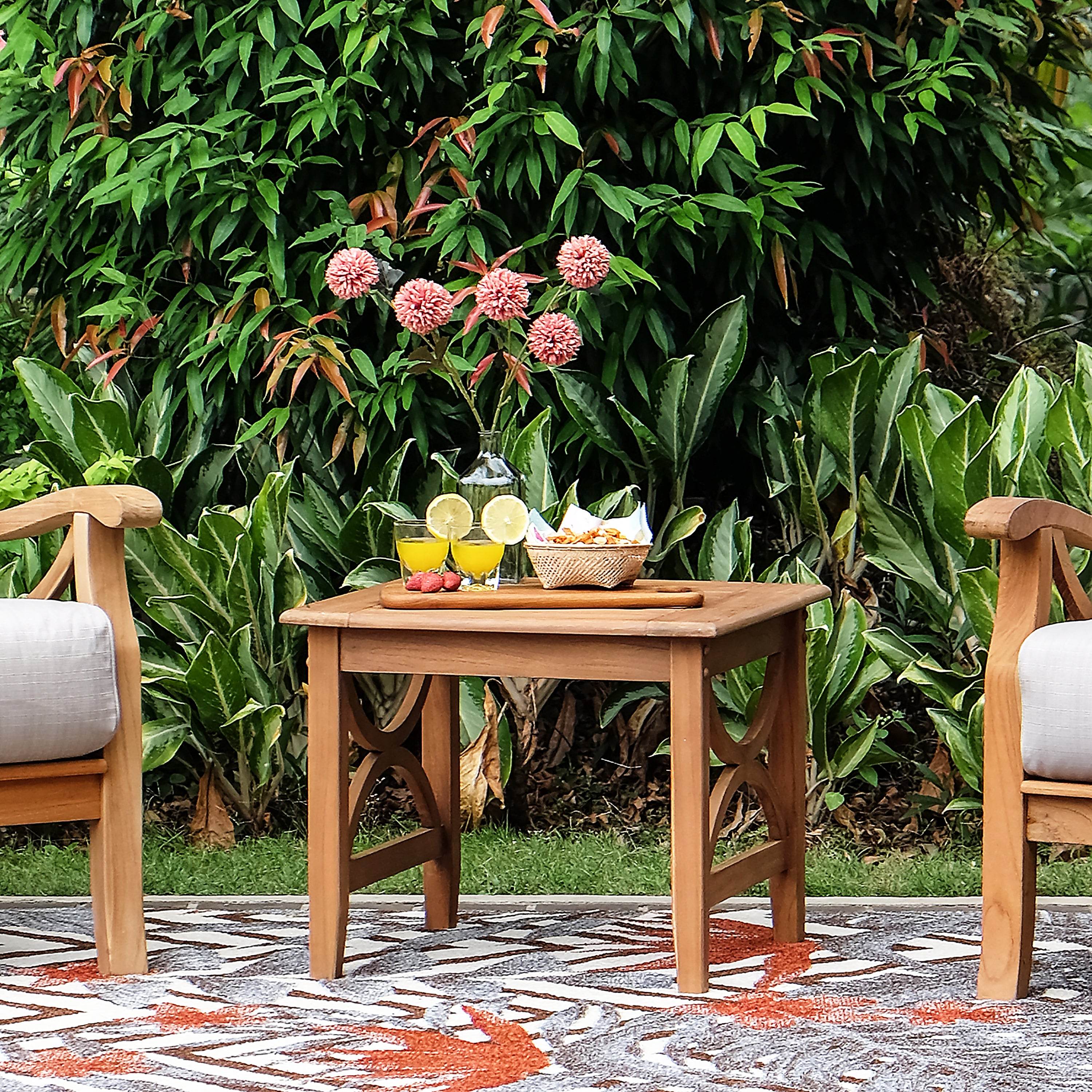 Abbington Teak Wood Outdoor Side Table - Image 3