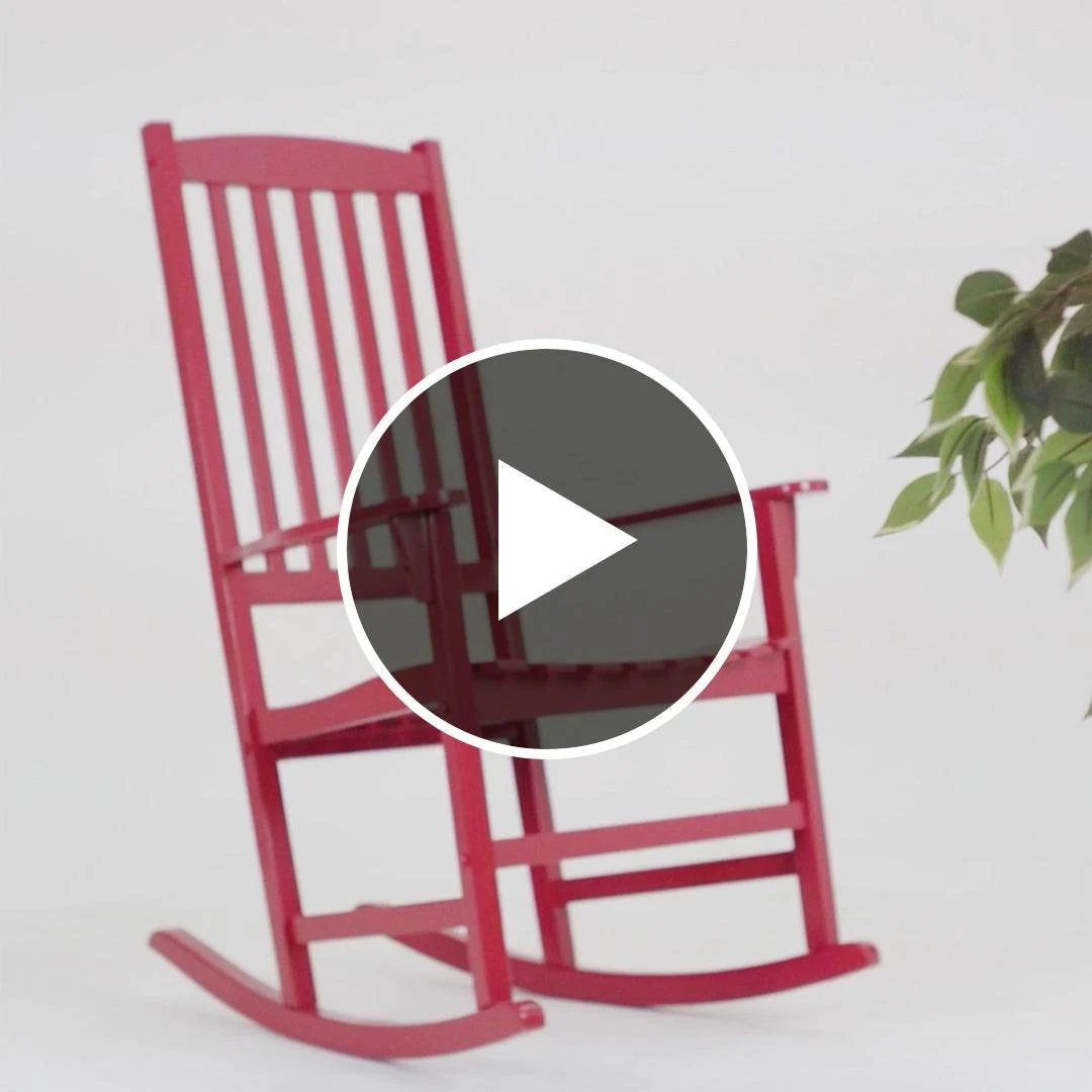 Alston 2 Piece Mahogany Wood Red Porch Rocking Chair - Image 5