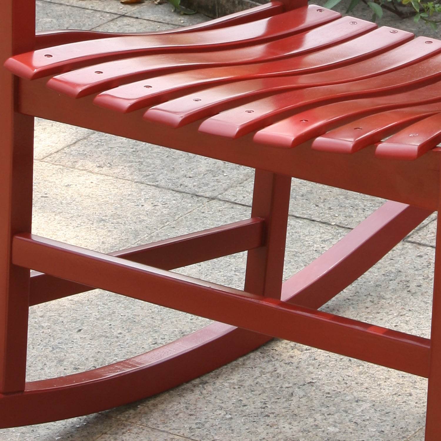 Alston 2 Piece Mahogany Wood Red Porch Rocking Chair - Image 6