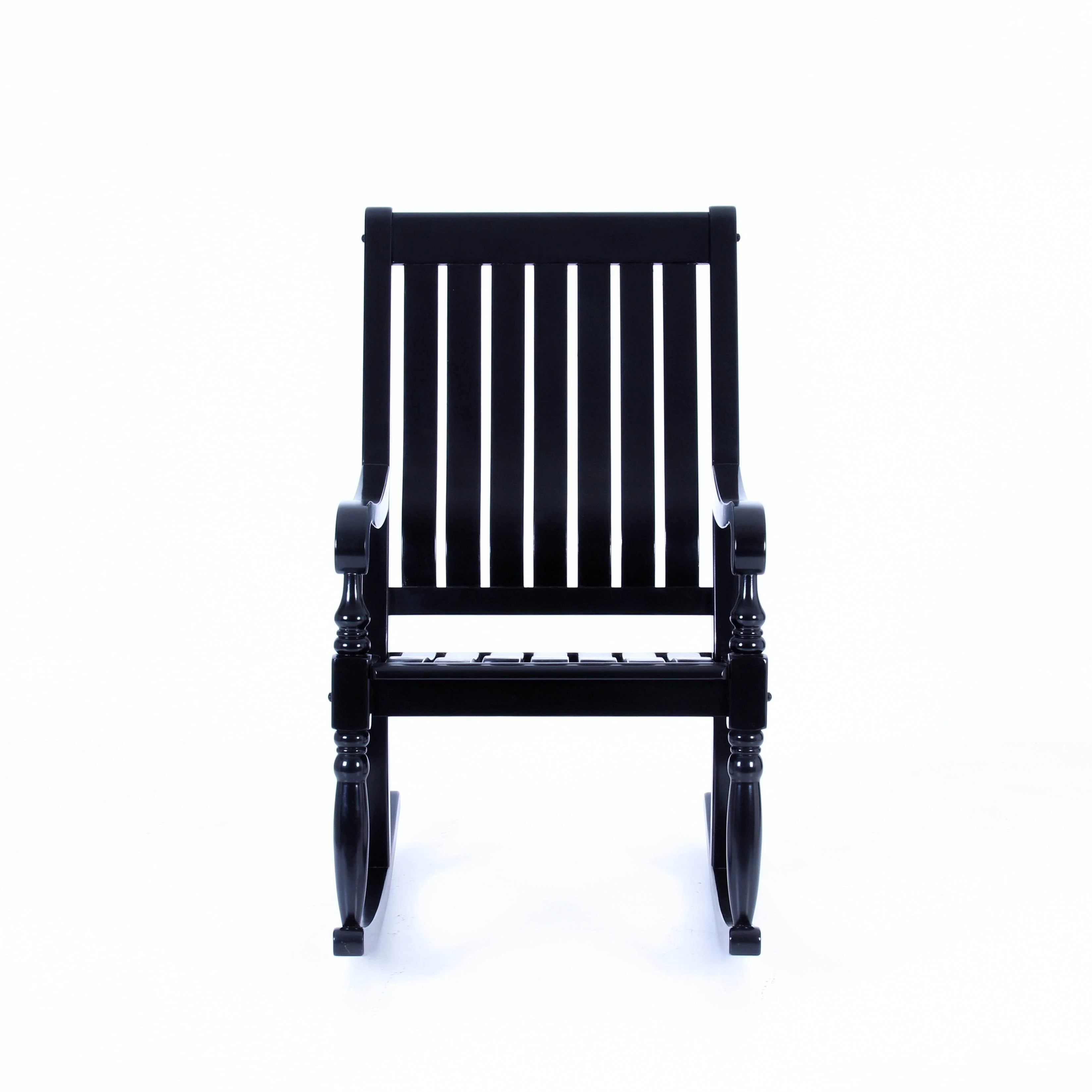 Bonn Mahogany Wood Black Oversized Porch Rocking Chair - Image 14