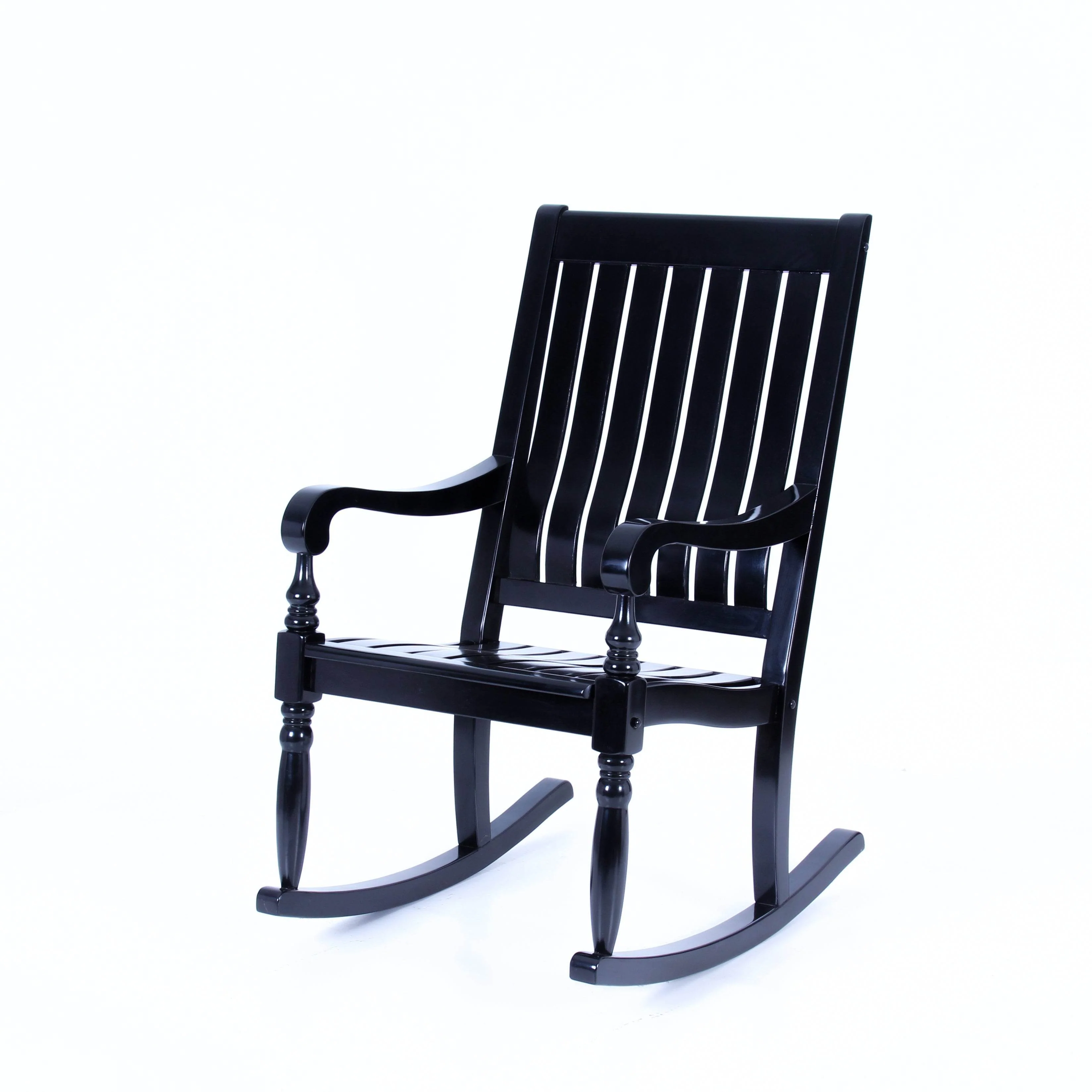 Bonn Mahogany Wood Black Oversized Porch Rocking Chair - Image 18