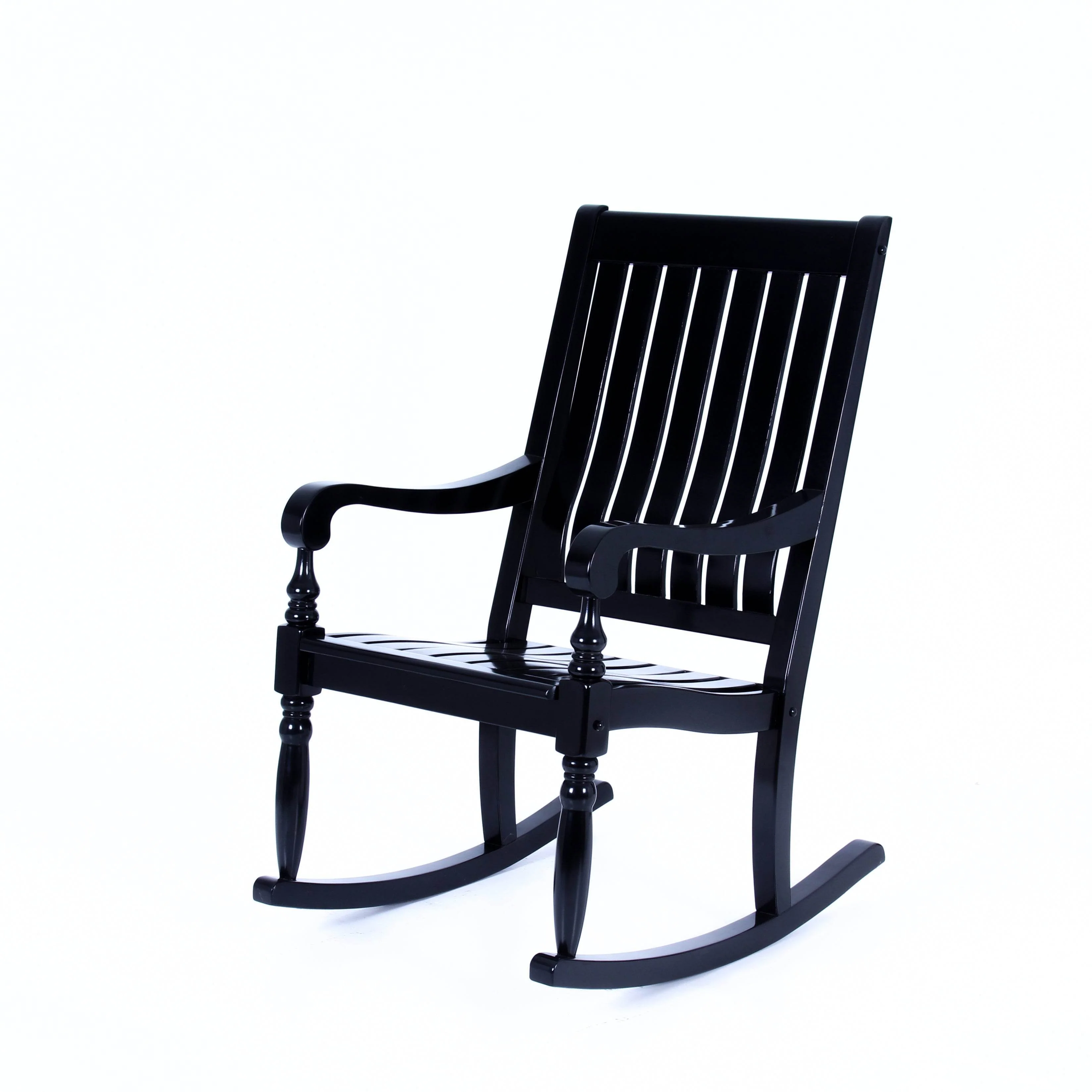 Bonn Mahogany Wood Black Oversized Porch Rocking Chair - Image 19