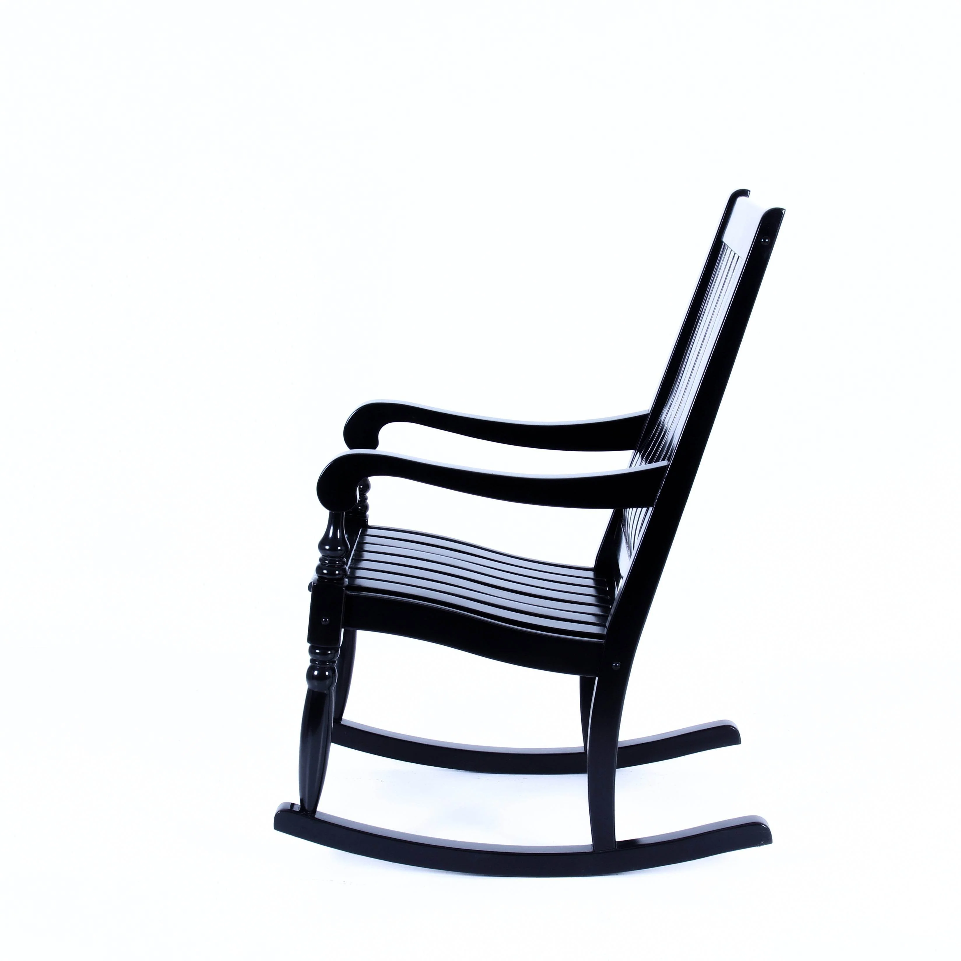 Bonn Mahogany Wood Black Oversized Porch Rocking Chair - Image 25