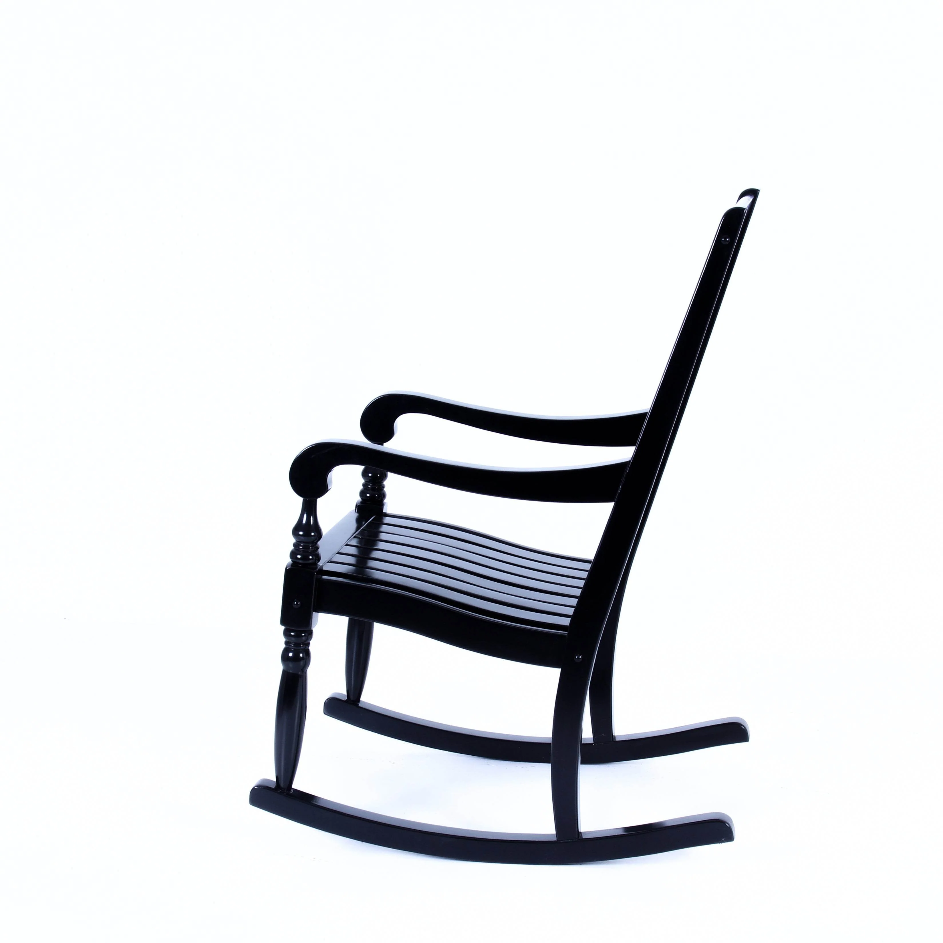 Bonn Mahogany Wood Black Oversized Porch Rocking Chair - Image 26
