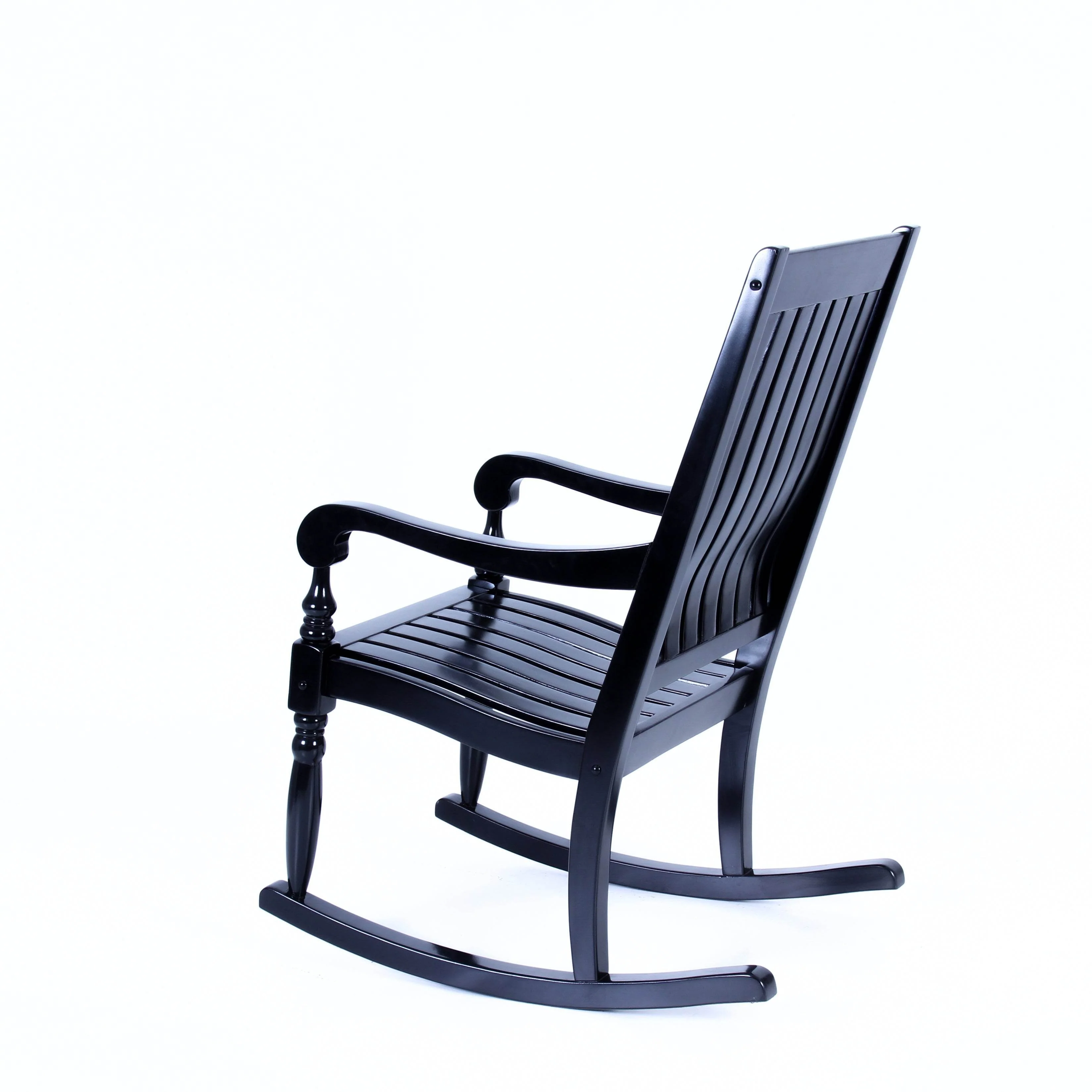 Bonn Mahogany Wood Black Oversized Porch Rocking Chair - Image 28