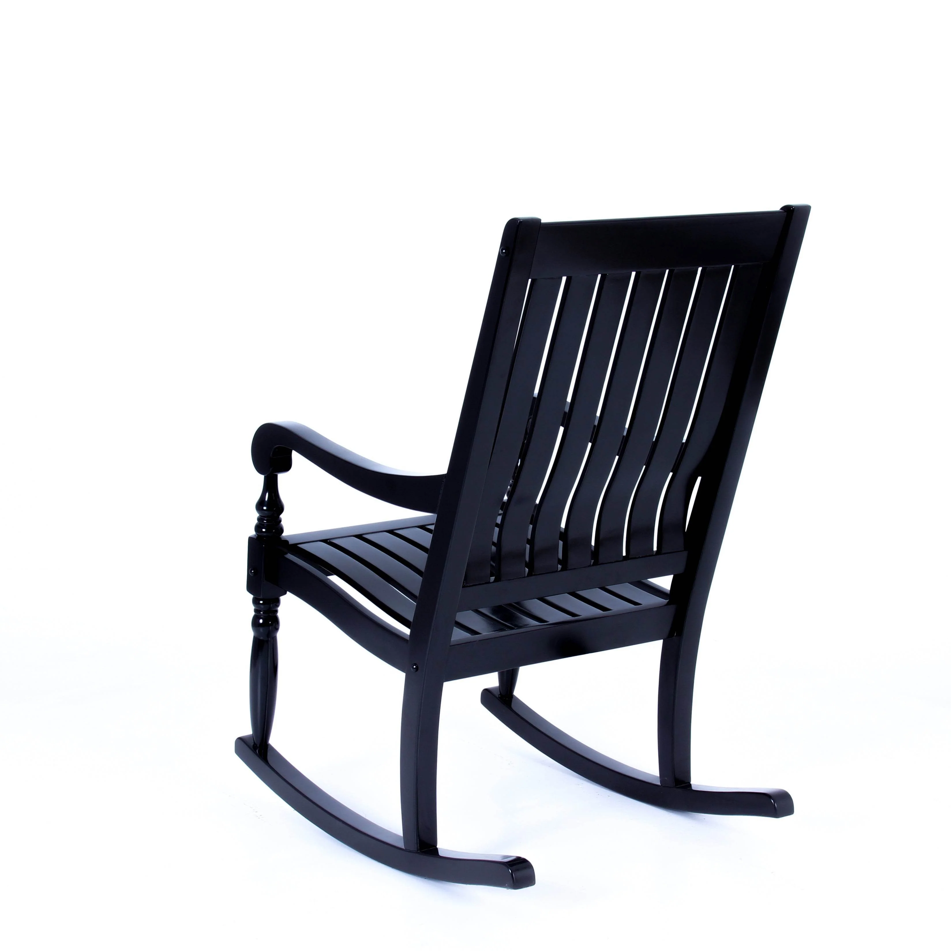 Bonn Mahogany Wood Black Oversized Porch Rocking Chair - Image 31
