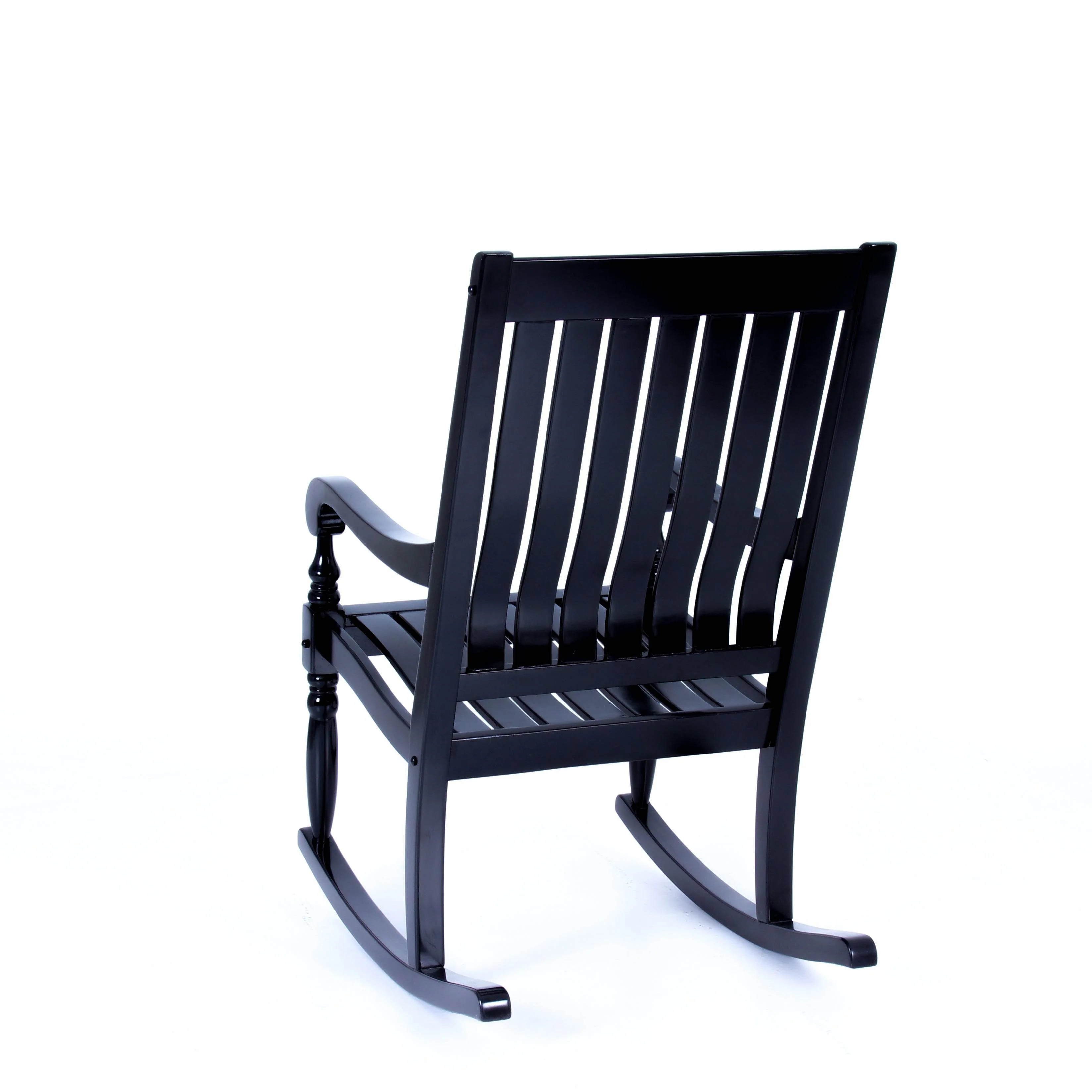 Bonn Mahogany Wood Black Oversized Porch Rocking Chair - Image 33