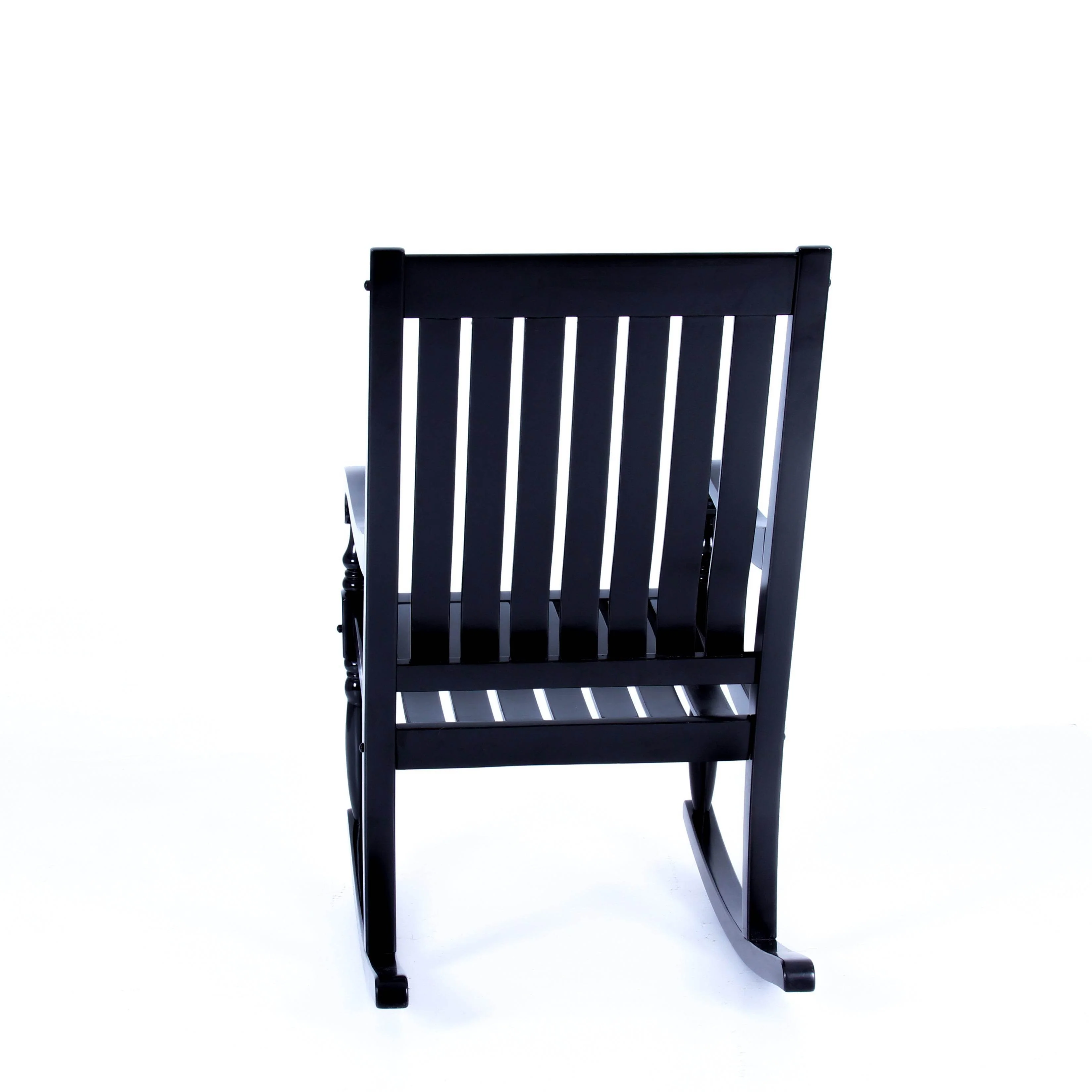 Bonn Mahogany Wood Black Oversized Porch Rocking Chair - Image 35