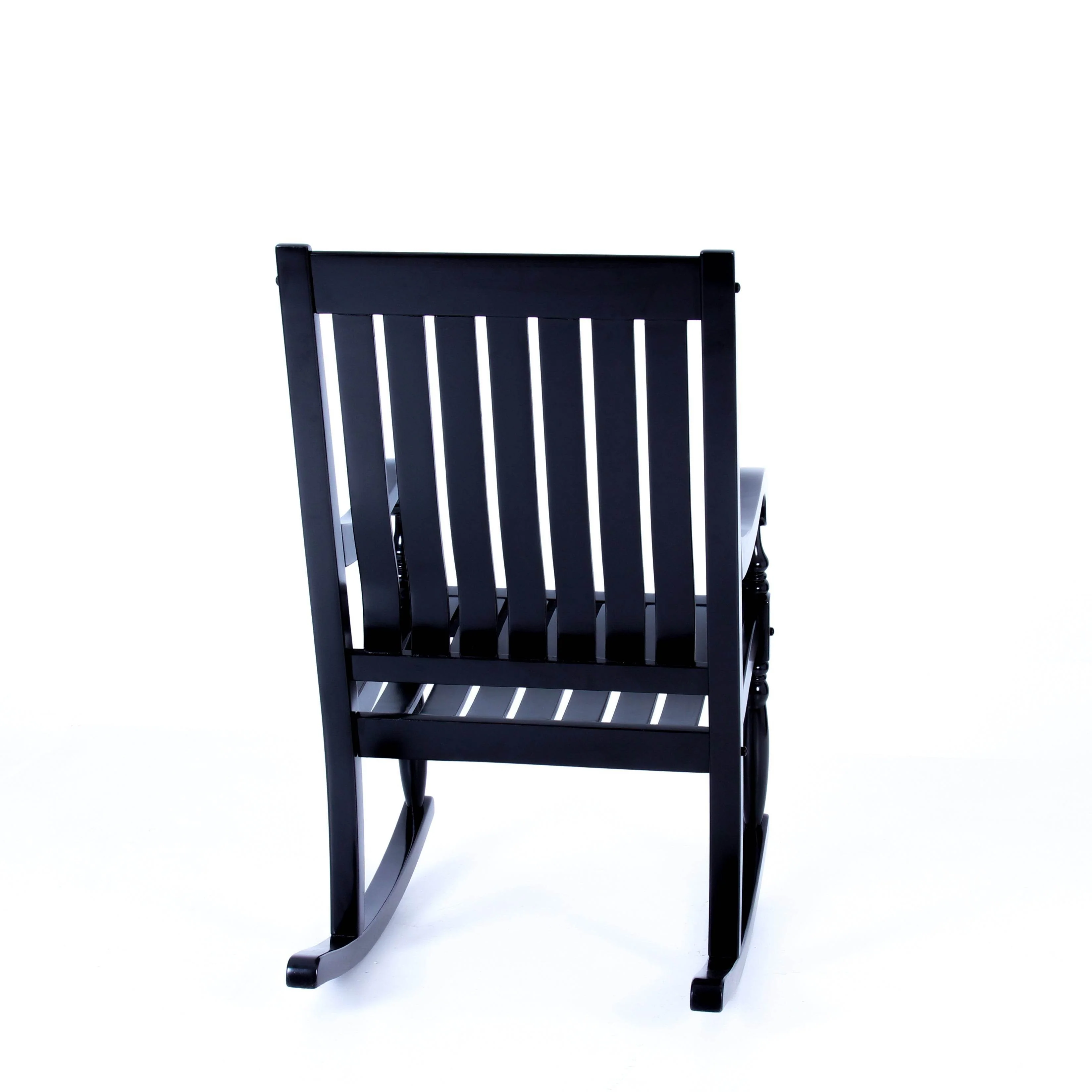Bonn Mahogany Wood Black Oversized Porch Rocking Chair - Image 37
