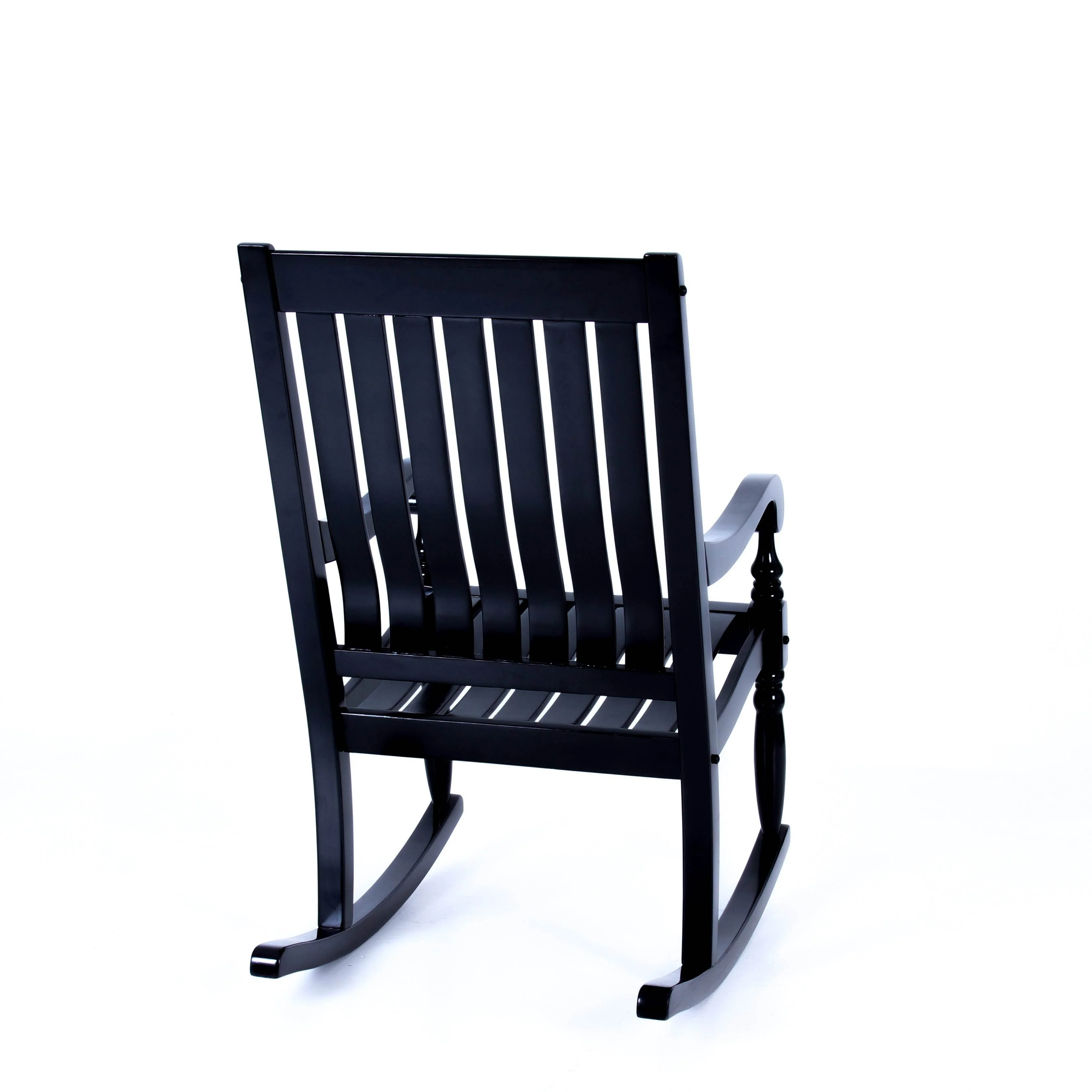 Bonn Mahogany Wood Black Oversized Porch Rocking Chair - Image 38