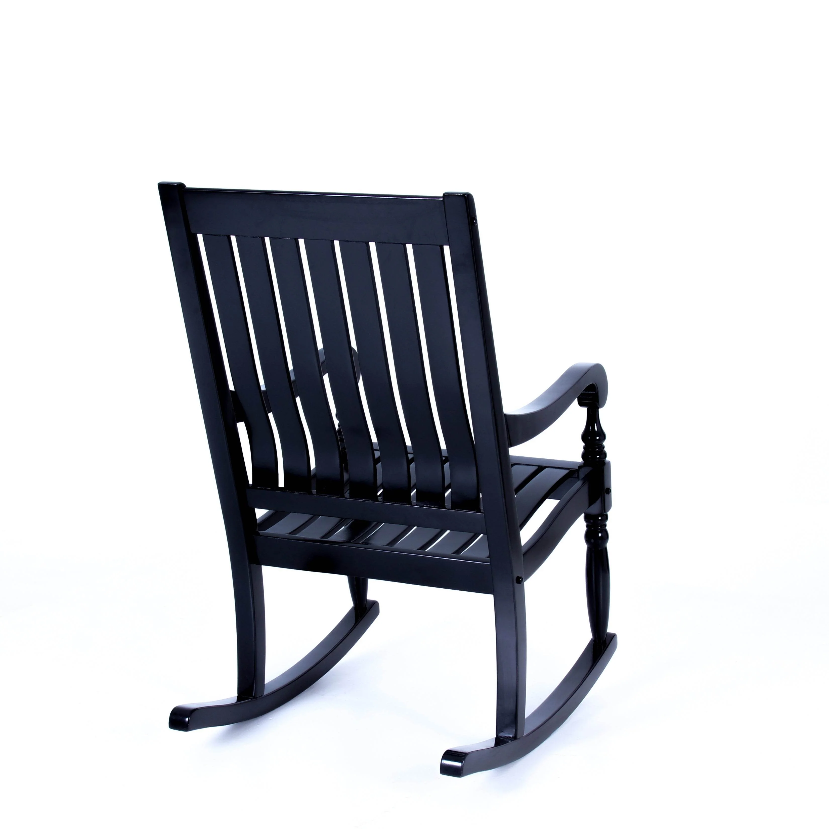 Bonn Mahogany Wood Black Oversized Porch Rocking Chair - Image 39
