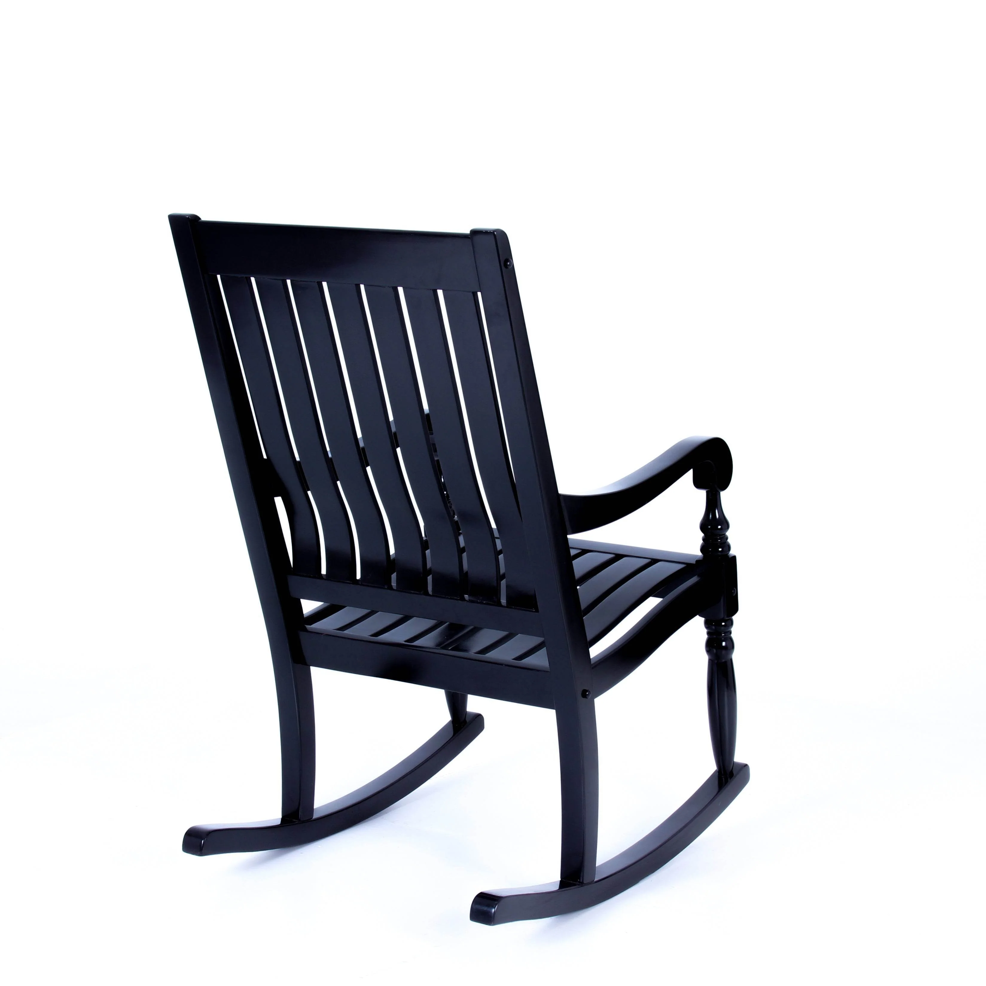 Bonn Mahogany Wood Black Oversized Porch Rocking Chair - Image 40
