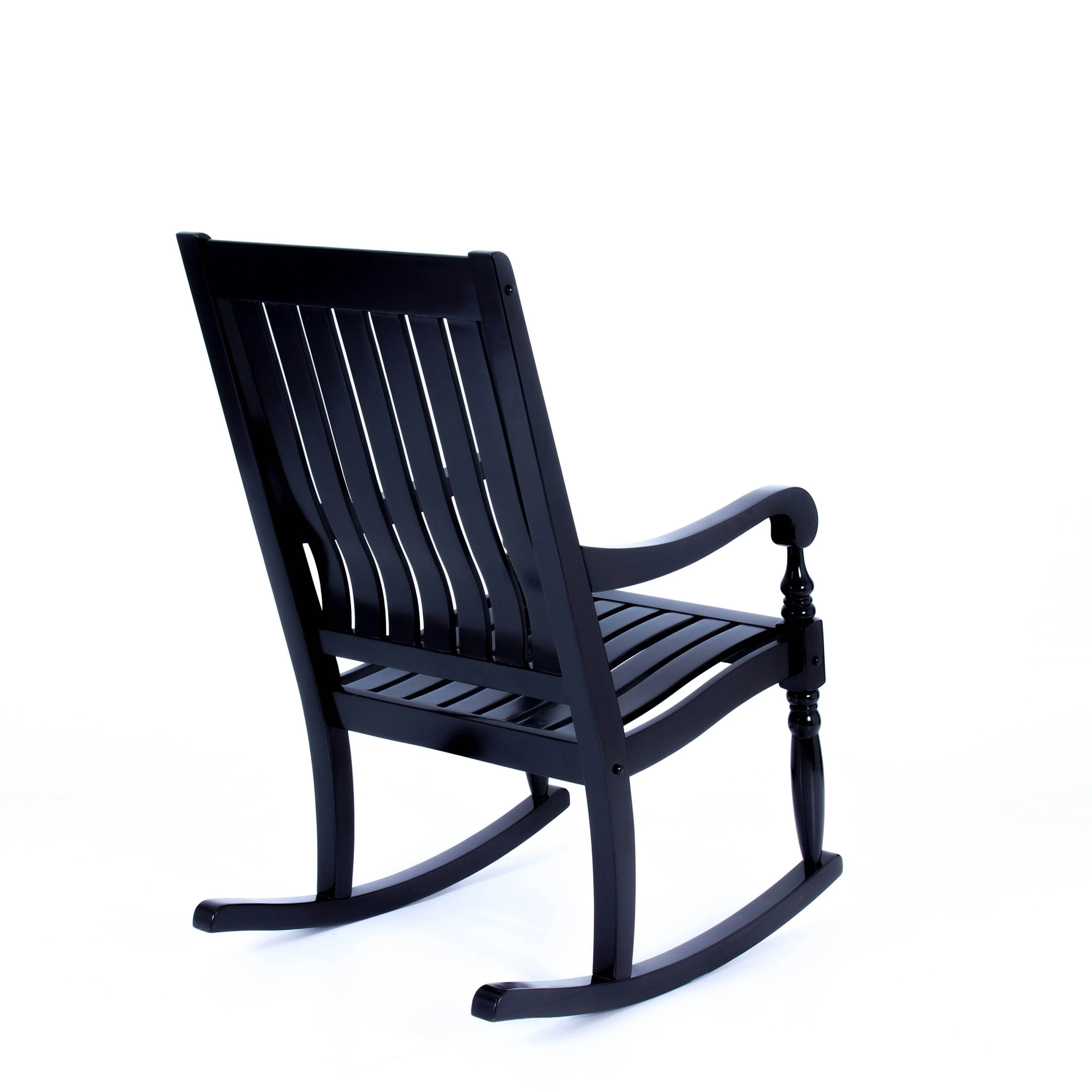 Bonn Mahogany Wood Black Oversized Porch Rocking Chair - Image 41