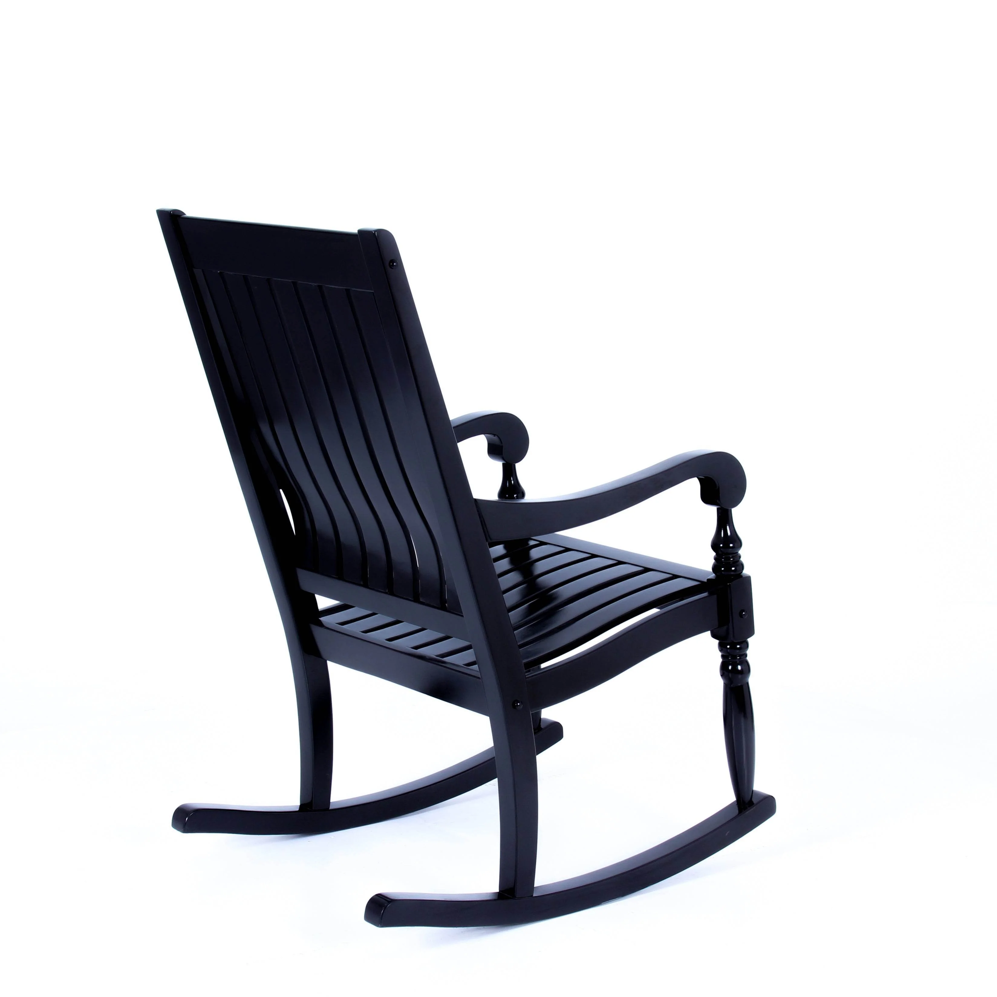 Bonn Mahogany Wood Black Oversized Porch Rocking Chair - Image 42
