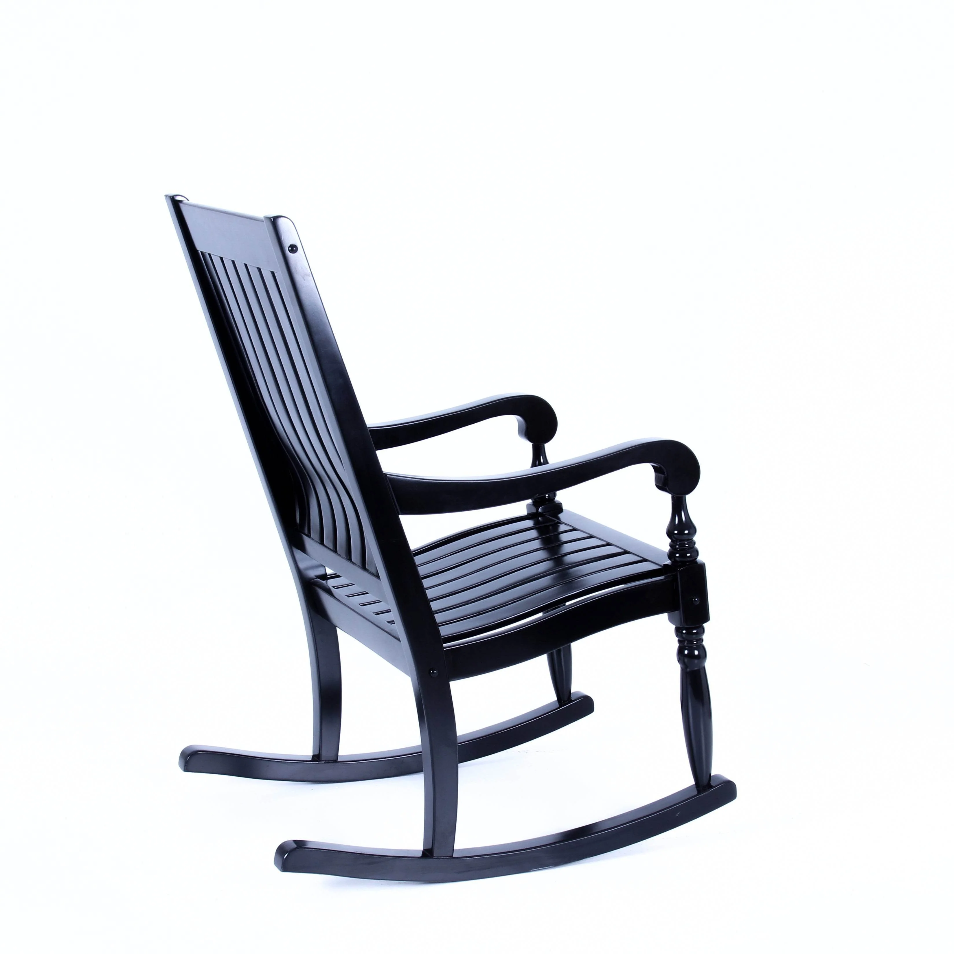 Bonn Mahogany Wood Black Oversized Porch Rocking Chair - Image 44