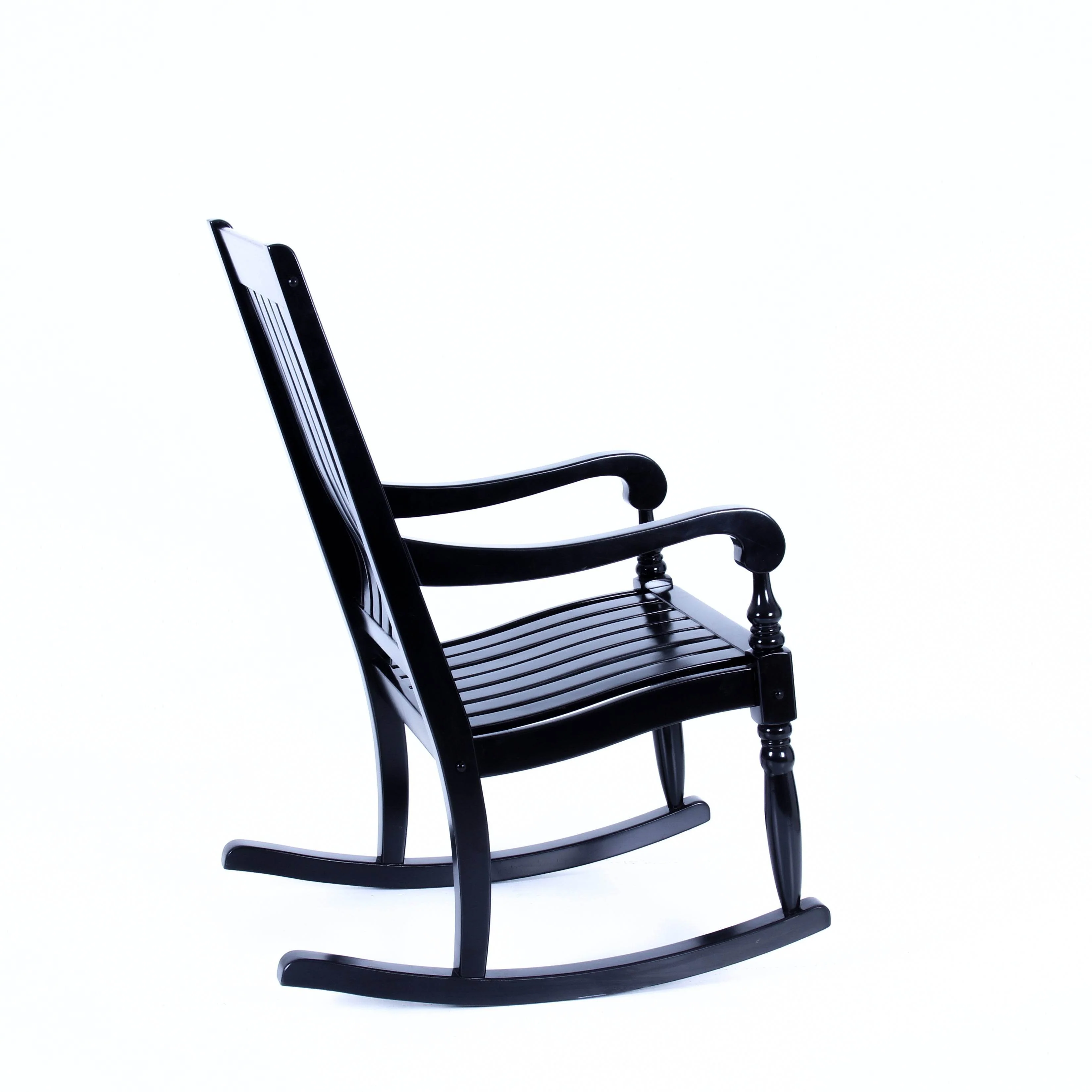 Bonn Mahogany Wood Black Oversized Porch Rocking Chair - Image 45