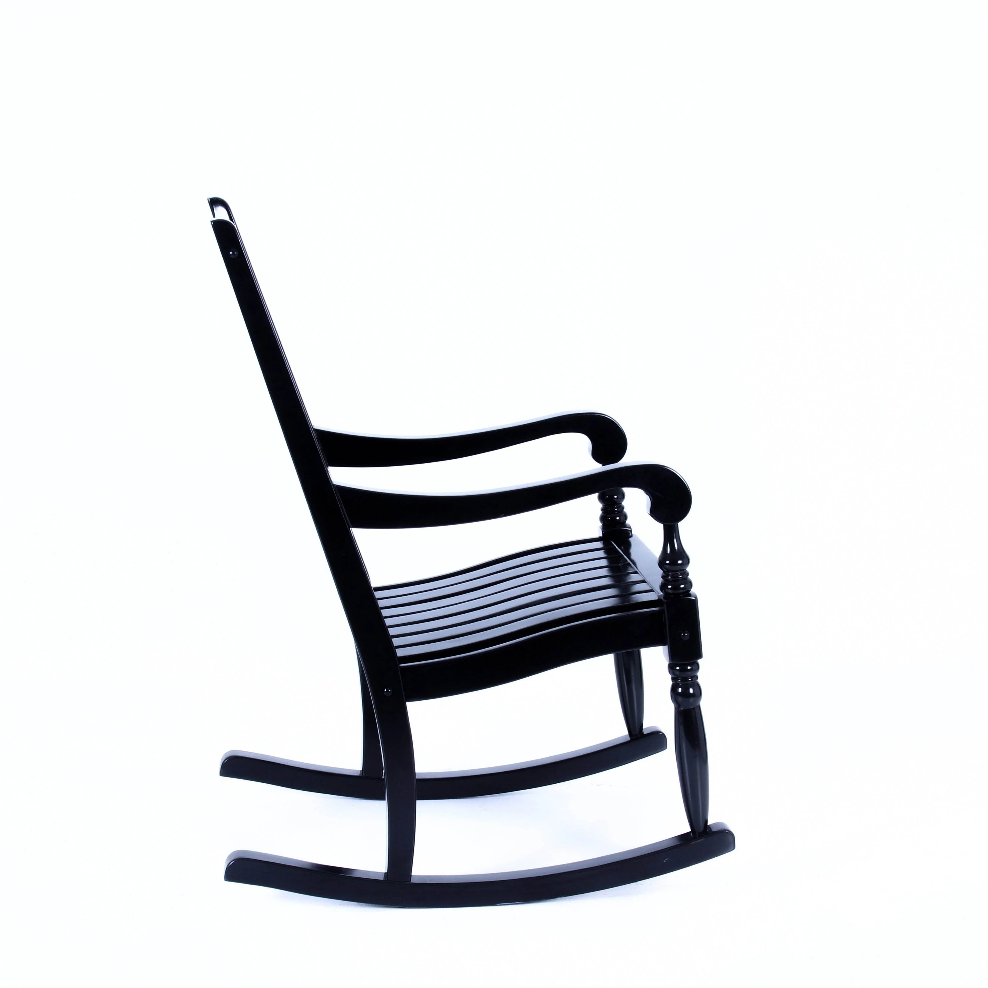 Bonn Mahogany Wood Black Oversized Porch Rocking Chair - Image 46