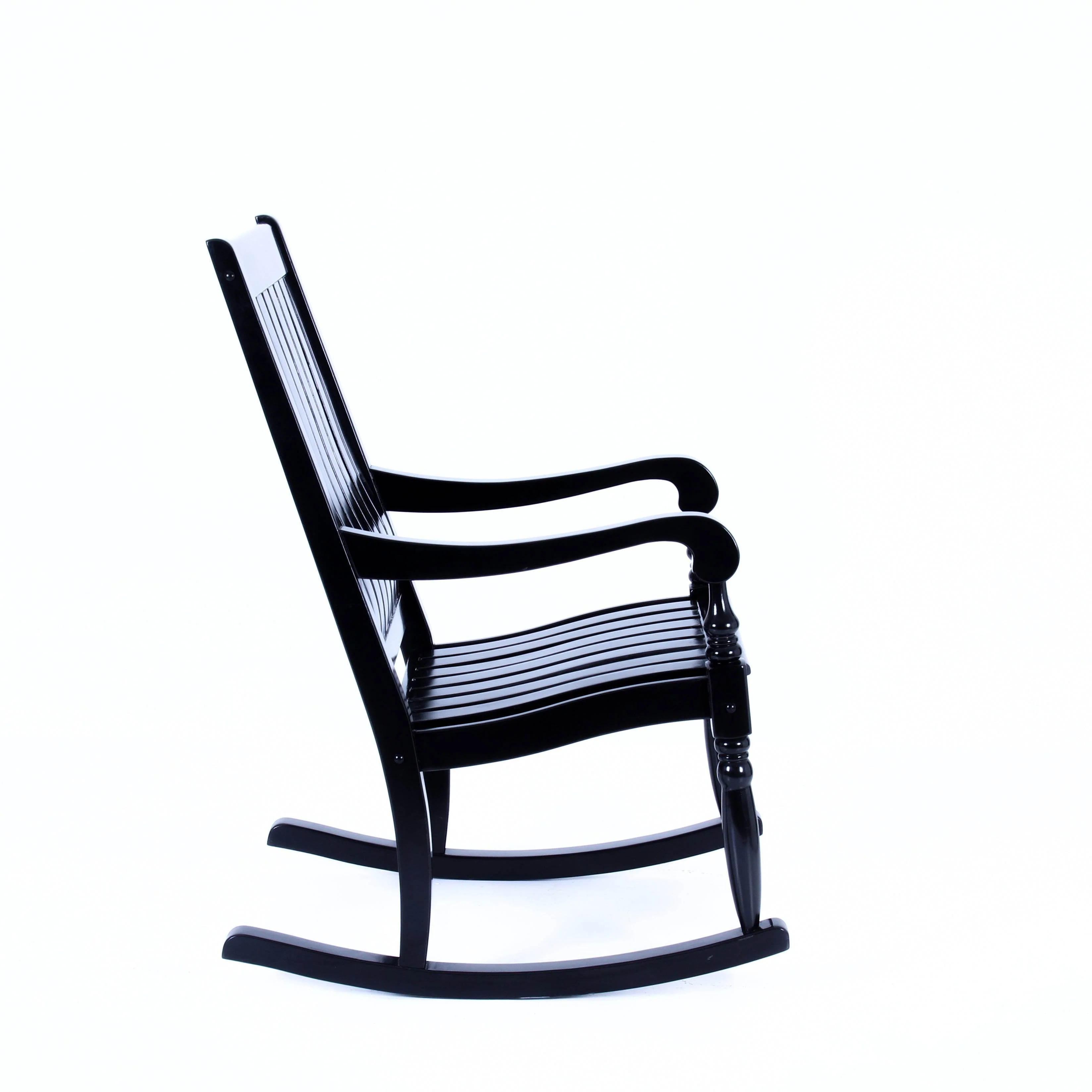 Bonn Mahogany Wood Black Oversized Porch Rocking Chair - Image 47