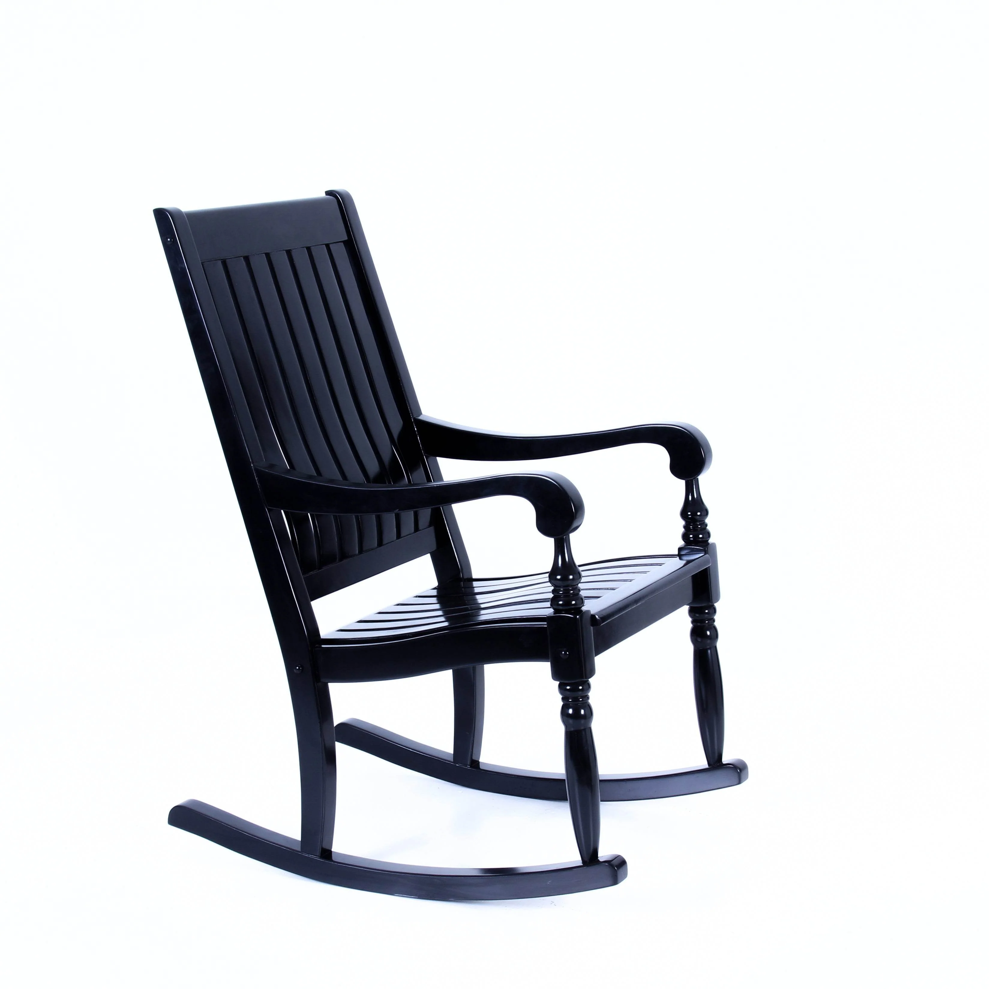 Bonn Mahogany Wood Black Oversized Porch Rocking Chair - Image 50