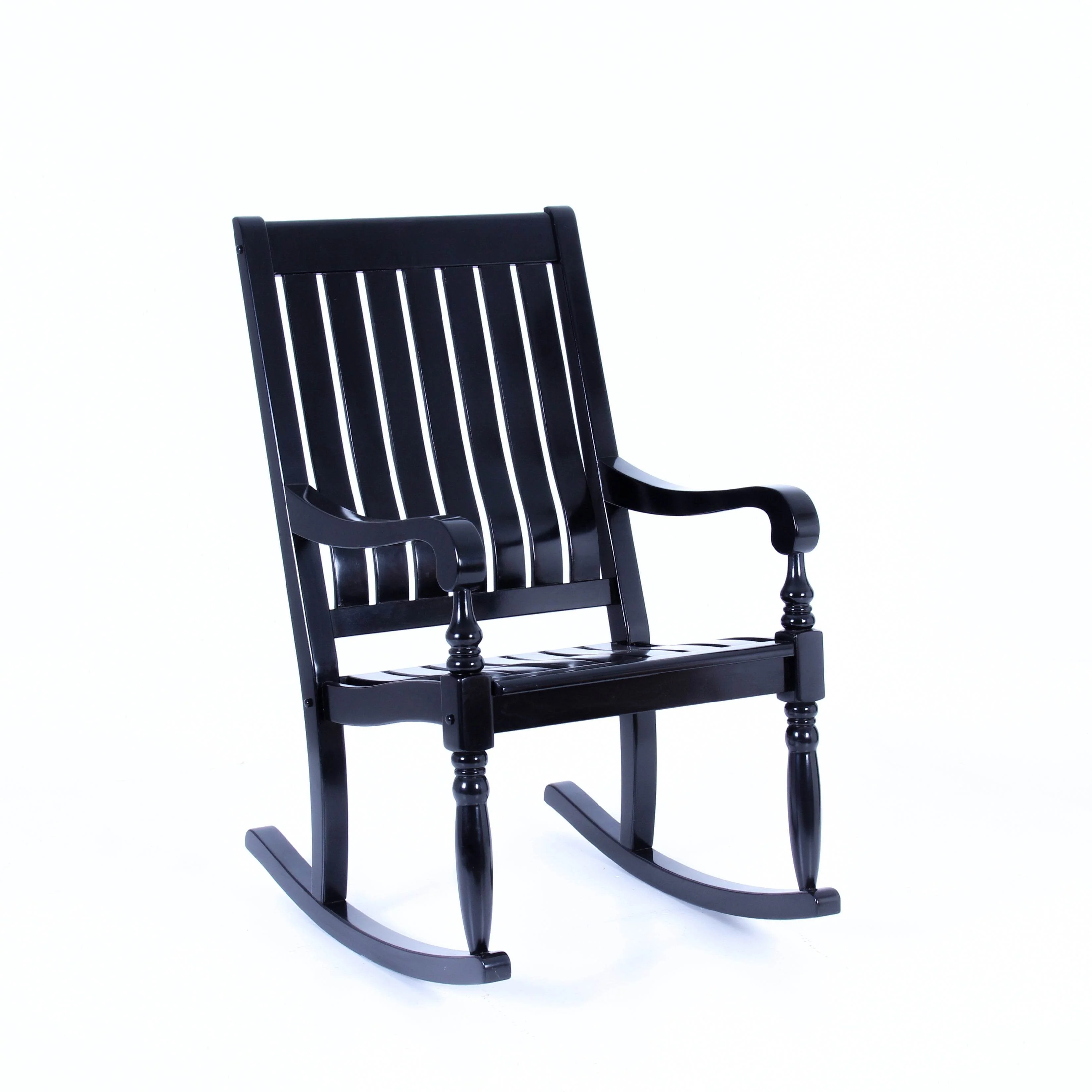 Bonn Mahogany Wood Black Oversized Porch Rocking Chair - Image 54