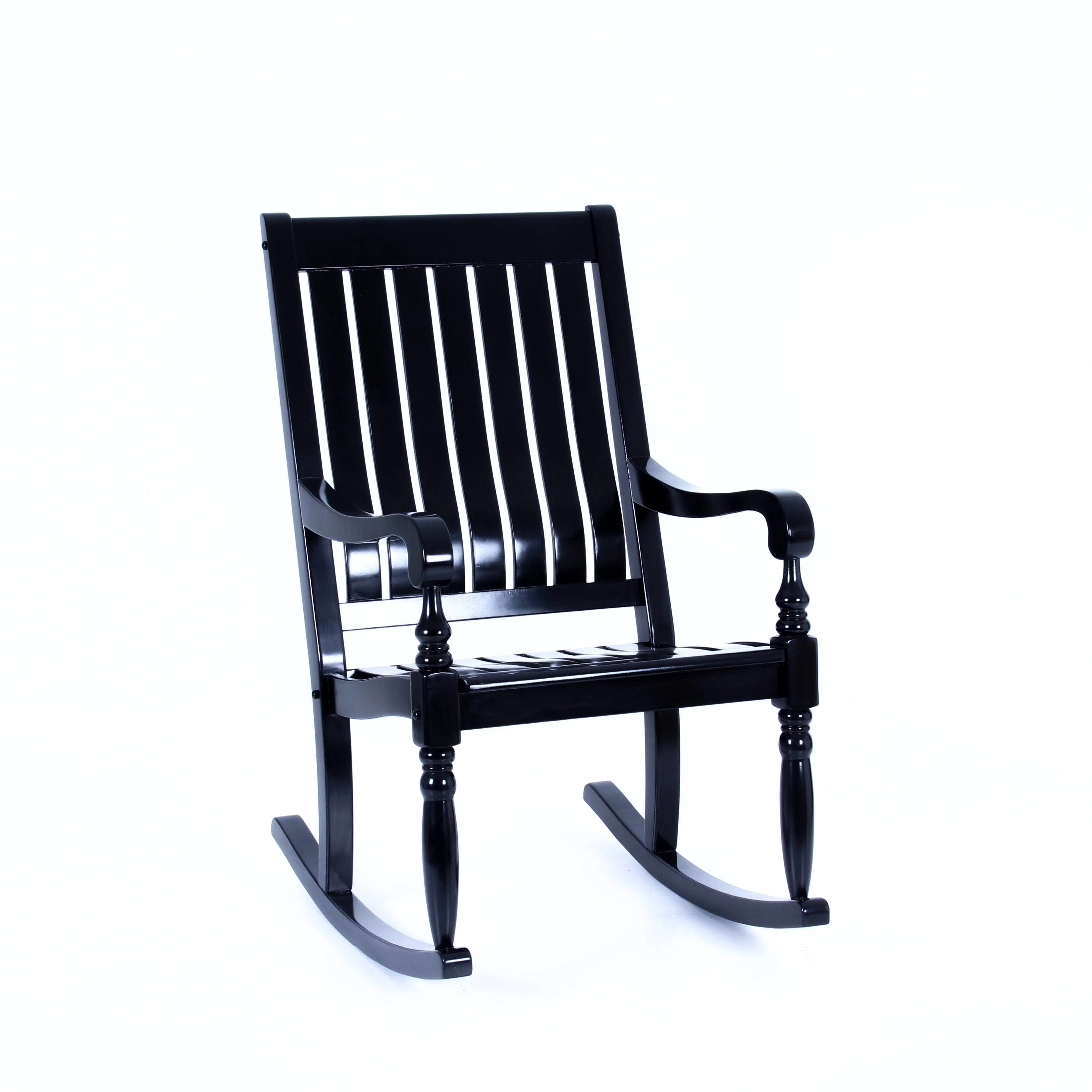 Bonn Mahogany Wood Black Oversized Porch Rocking Chair - Image 55
