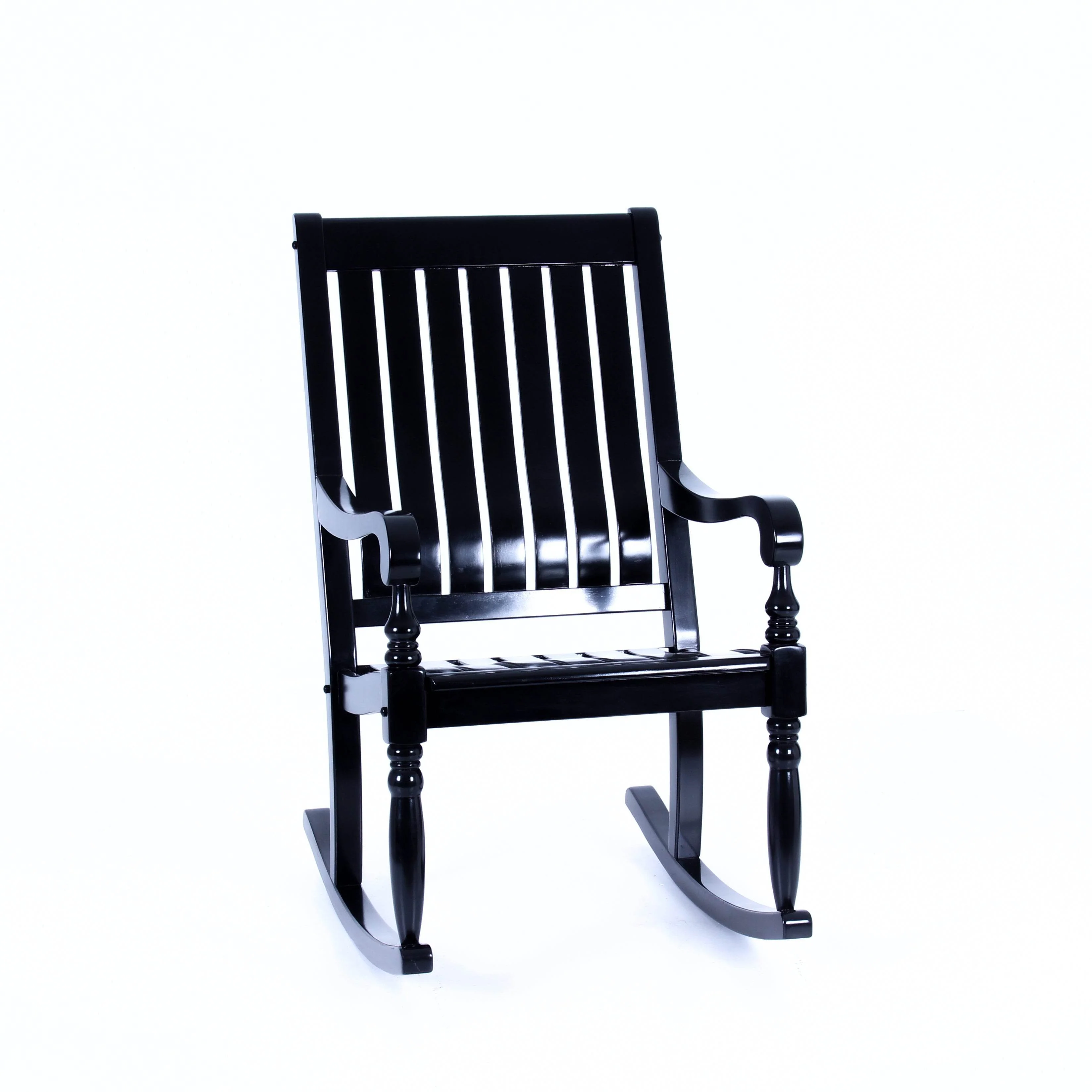 Bonn Mahogany Wood Black Oversized Porch Rocking Chair - Image 56