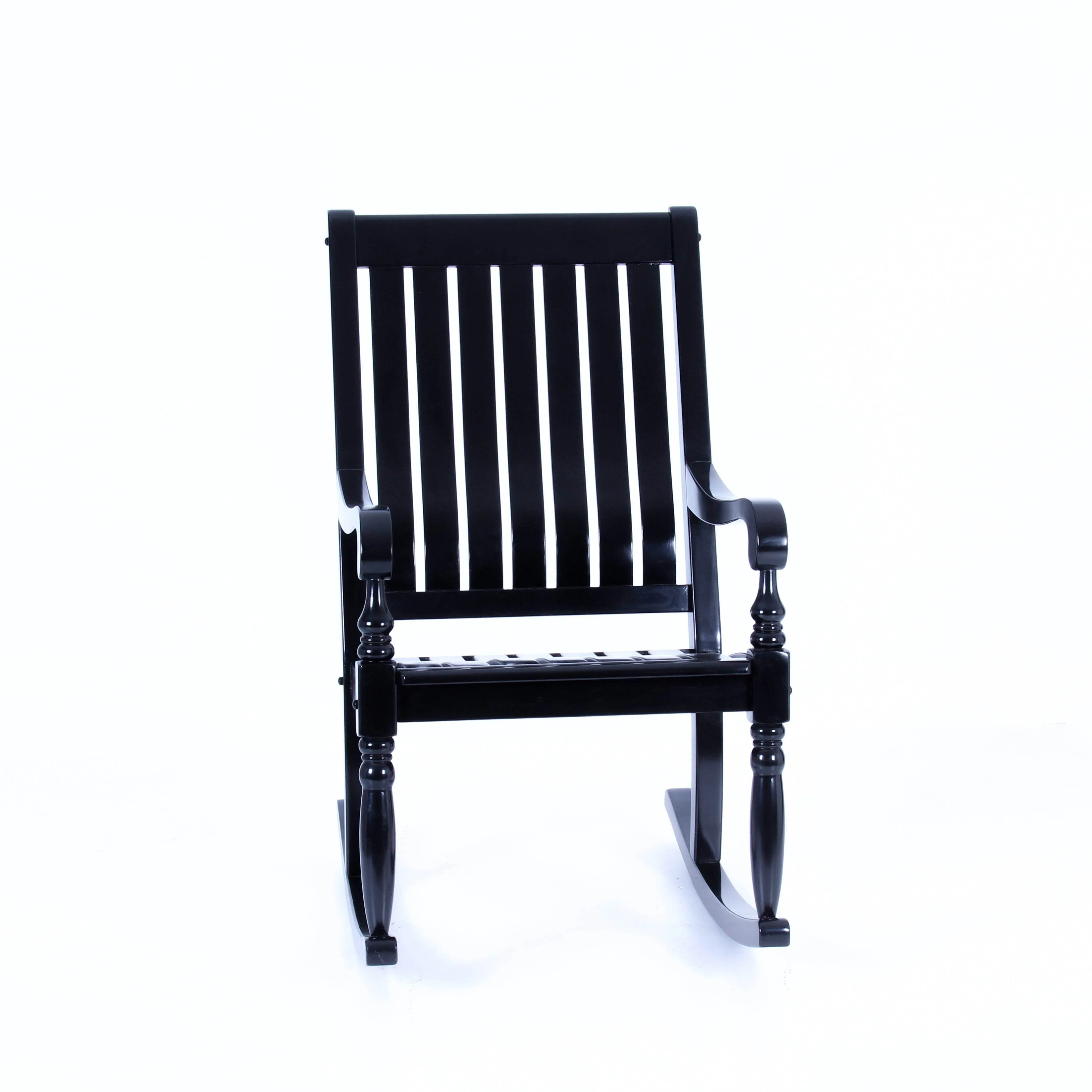 Bonn Mahogany Wood Black Oversized Porch Rocking Chair - Image 57