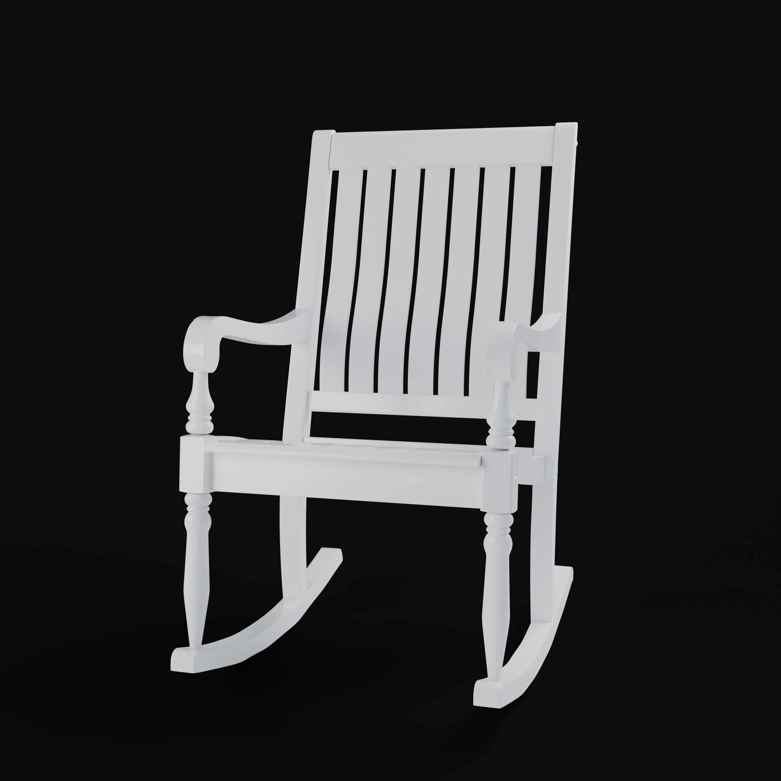 Bonn Mahogany Wood White Oversized Porch Rocking Chair - Image 16