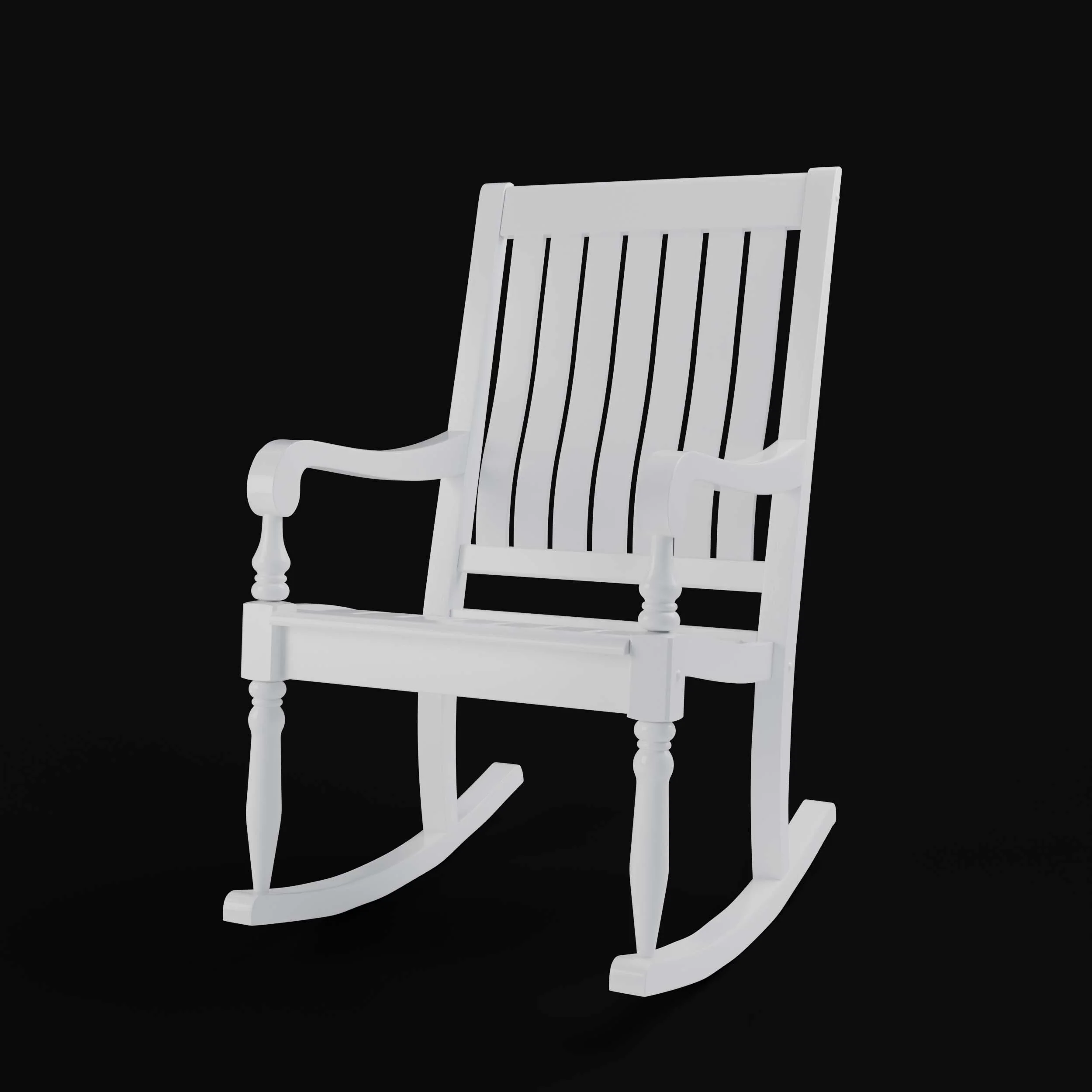 Bonn Mahogany Wood White Oversized Porch Rocking Chair - Image 17
