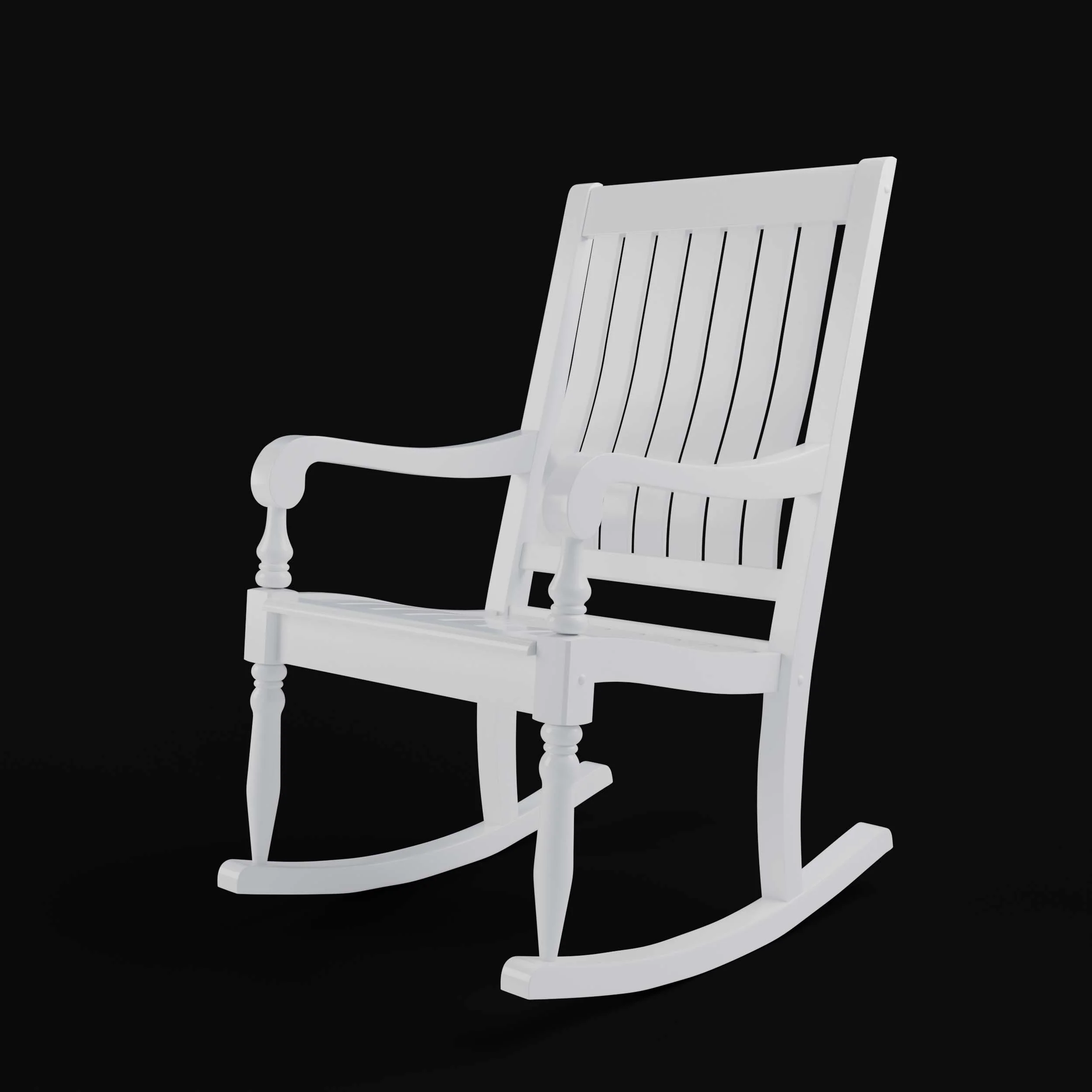 Bonn Mahogany Wood White Oversized Porch Rocking Chair - Image 18